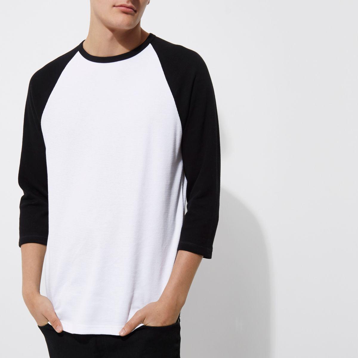 lyst river island black raglan sleeve slim fit t shirt in black for lyst river island black raglan sleeve slim fit t shirt in black for