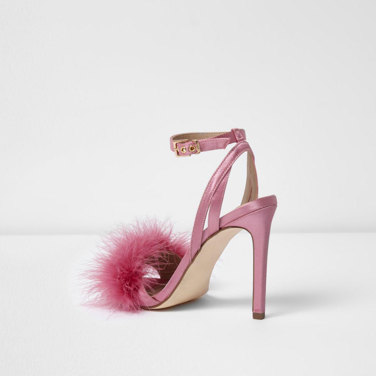 fluffy barely there heels