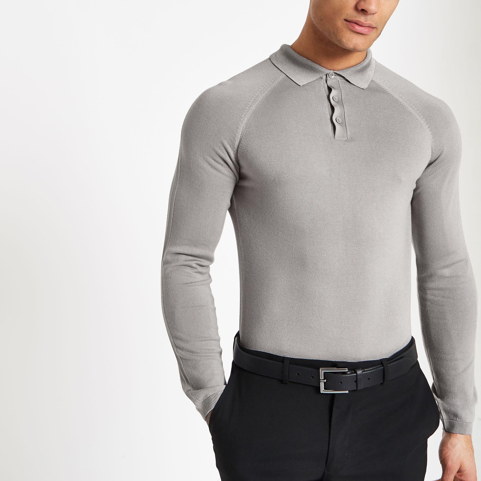 river island long sleeve polo