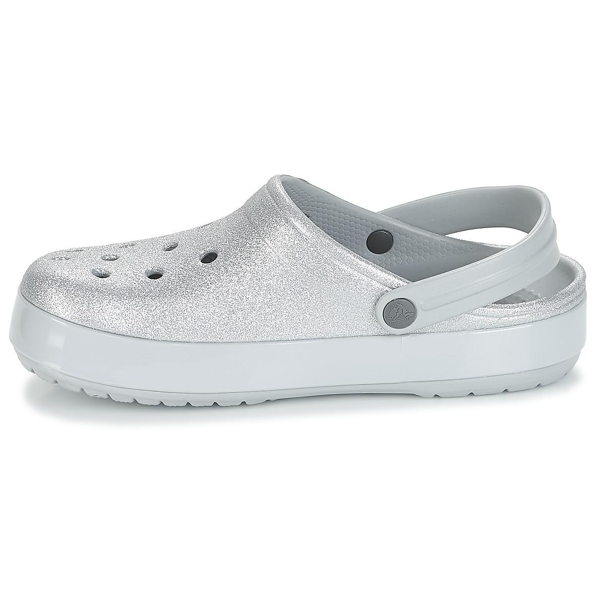 Crocs™ Crocband Glitter Clog Clogs (shoes) in Silver ...