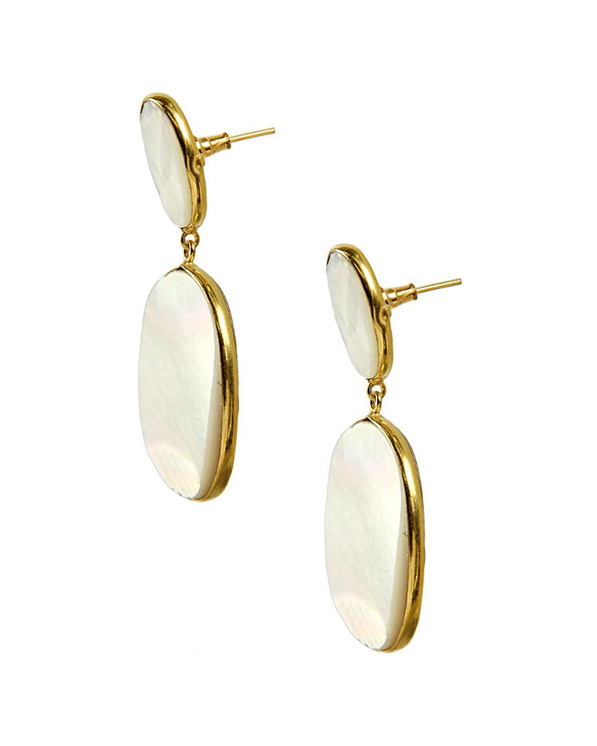 Lyst Saachi 18k Plated Mother Of Pearl Drop Earrings In White
