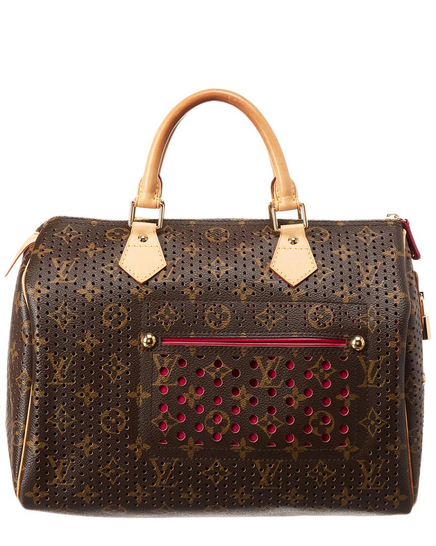 Lyst - Louis Vuitton Limited Edition Pink Perforated Monogram Canvas Speedy 30 in Brown