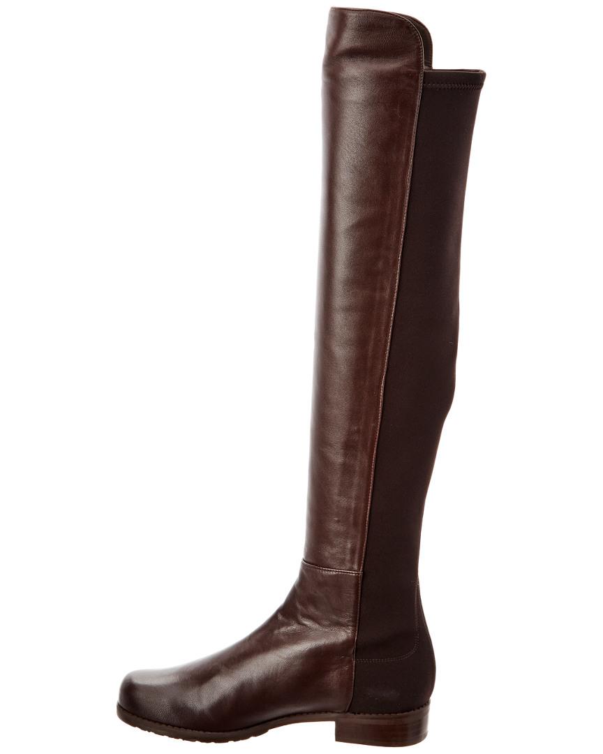 stuart weitzman 5050 boot suede vs leather