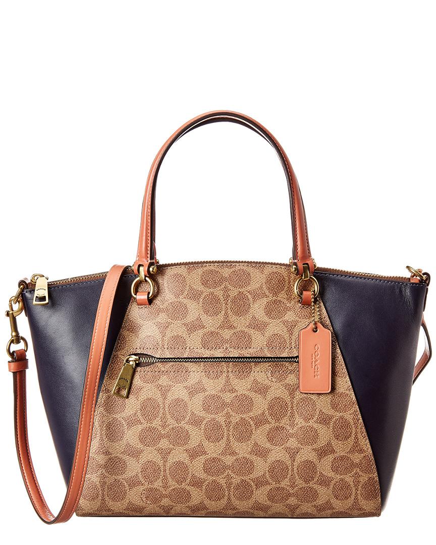 COACH Signature Prairie Leather Satchel in Black - Save 22% - Lyst