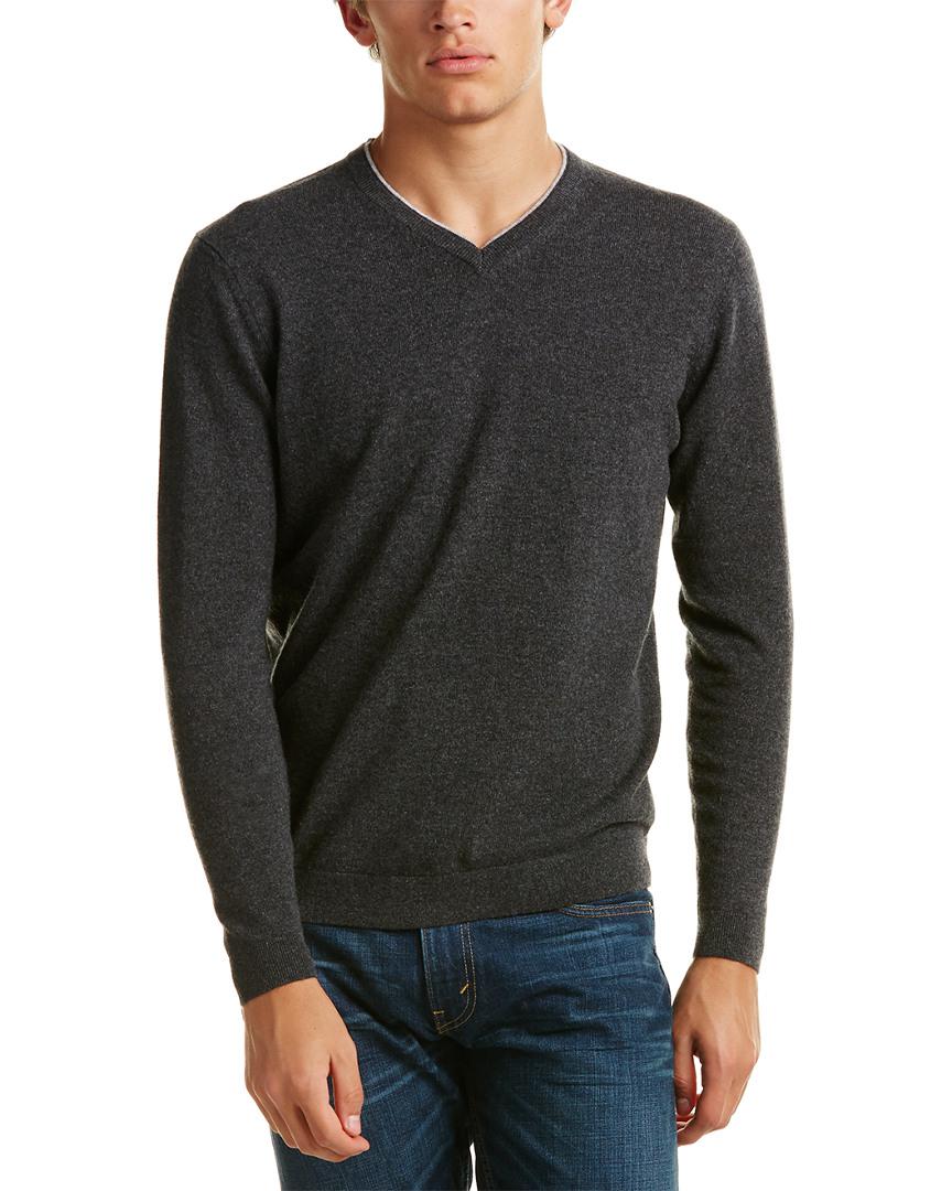 Kinross cashmere Forte V-neck Cashmere Sweater in Gray for Men ...