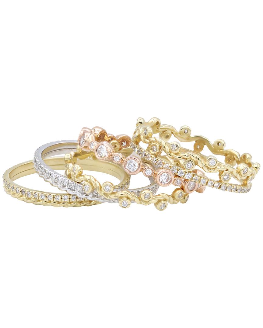Diana M. Jewels . Fine Jewelry 14k Tri-color 1.90 Ct. Tw. Diamond Ring ...