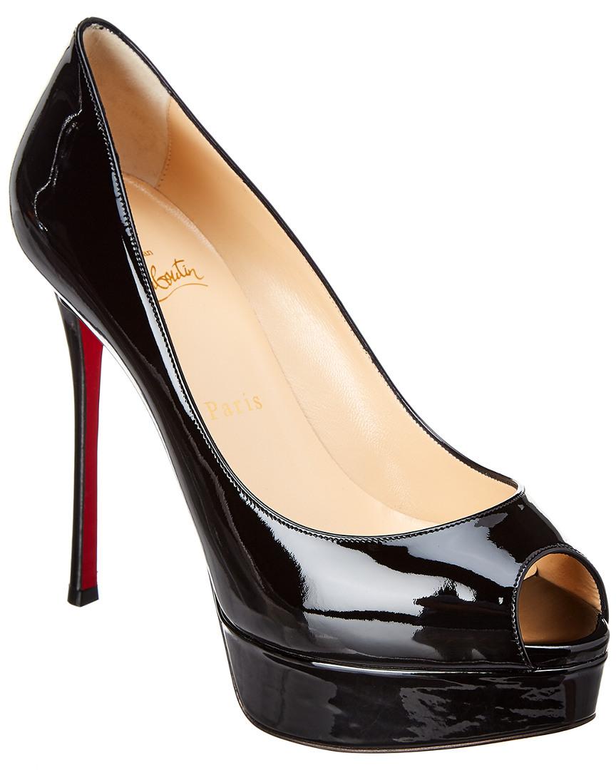 Christian Louboutin Leather Fetish 130 Patent Peep-toe Pump in Black - Lyst