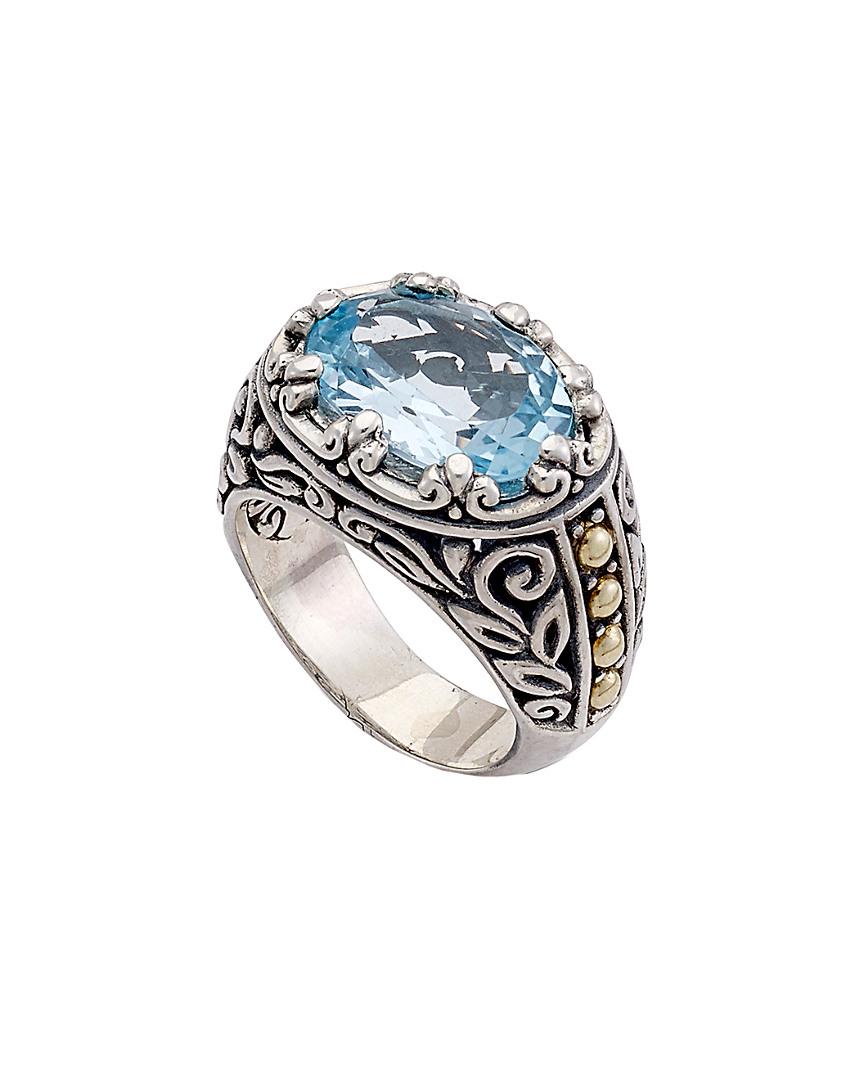 Samuel B. 18k & Silver 8.00 Ct. Tw. Blue Topaz Ring In Metallic - Lyst