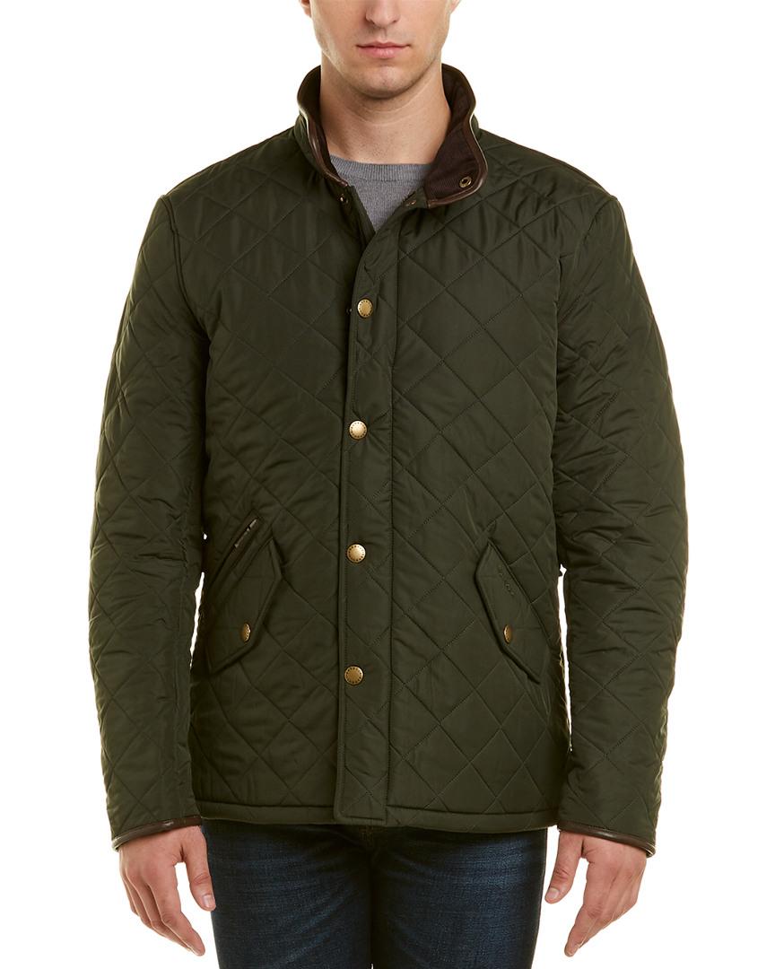 Barbour Synthetic Powell Quilted Coat in Sage/Olive (Green) for Men ...