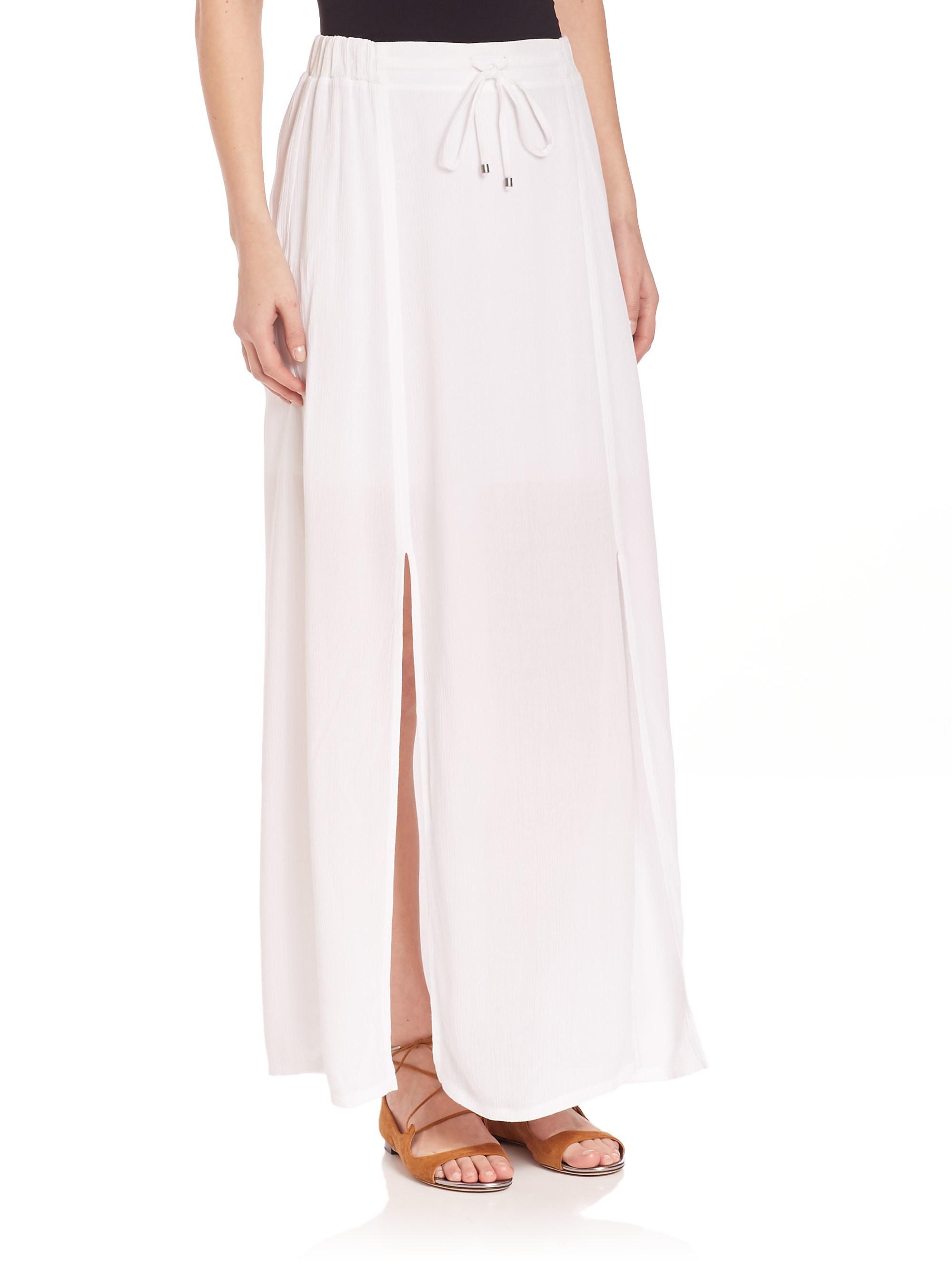 Lyst - Splendid Crinkle Gauze Maxi Skirt in White