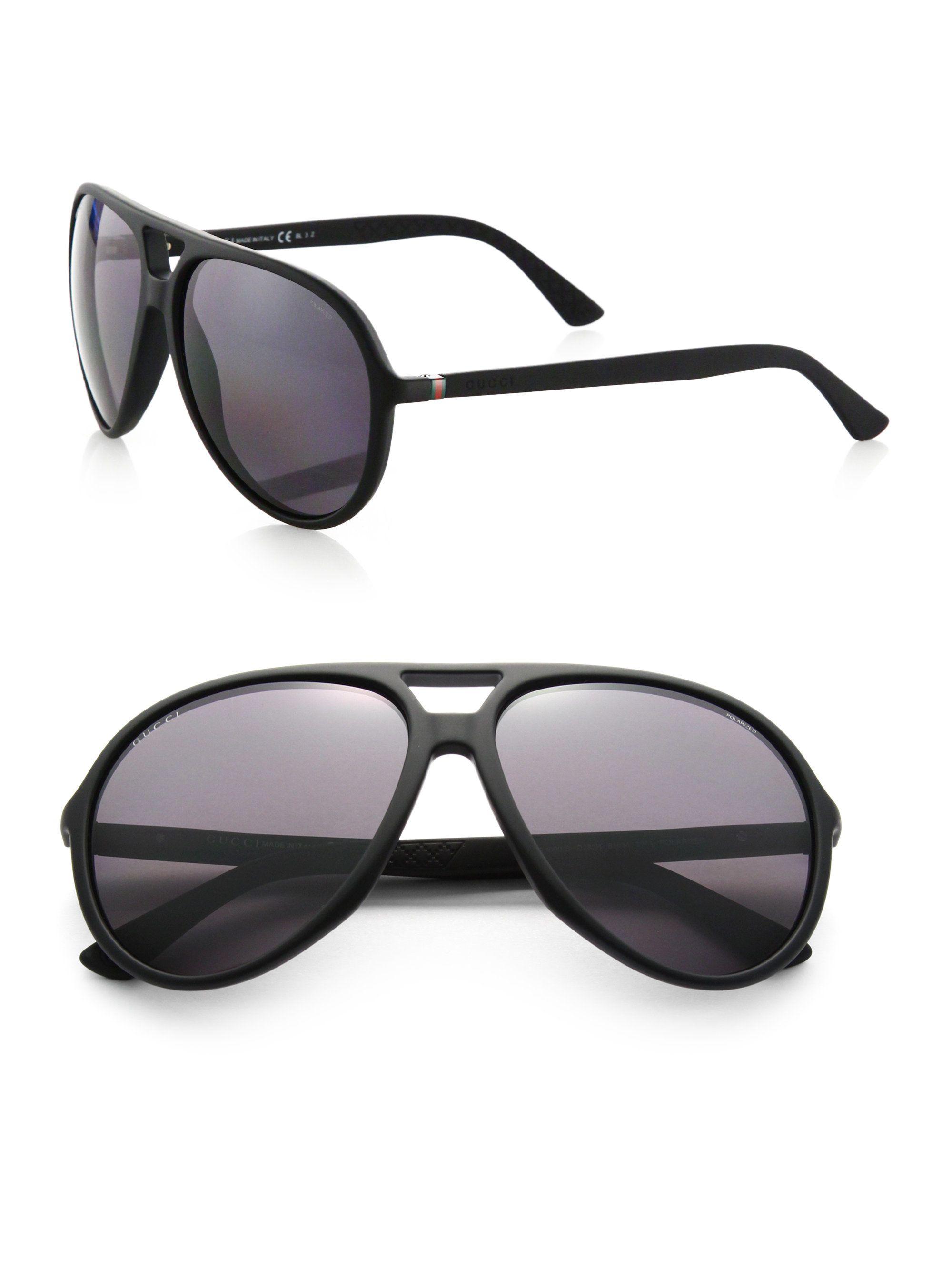 Gucci 61mm Aviator Sunglasses in Black - Lyst