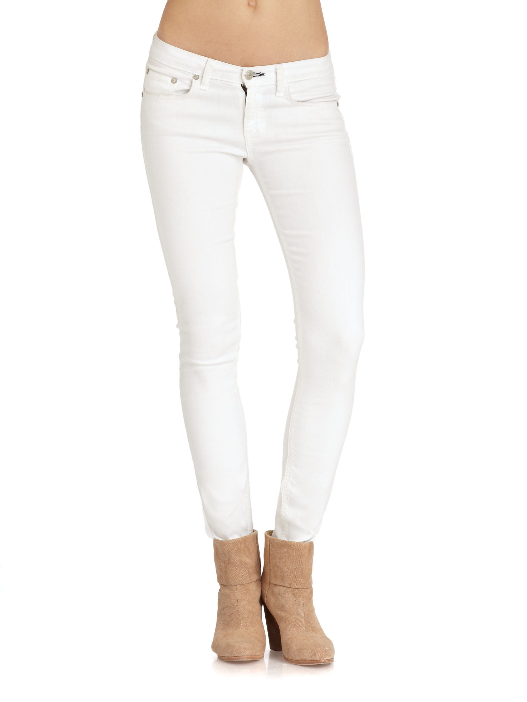 Rag & bone The Skinny Jeans in White | Lyst