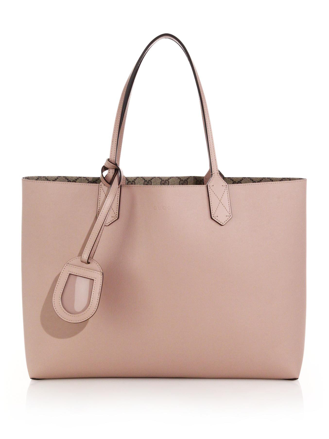 Lyst - Gucci GG Reversible Medium Leather Tote in Pink