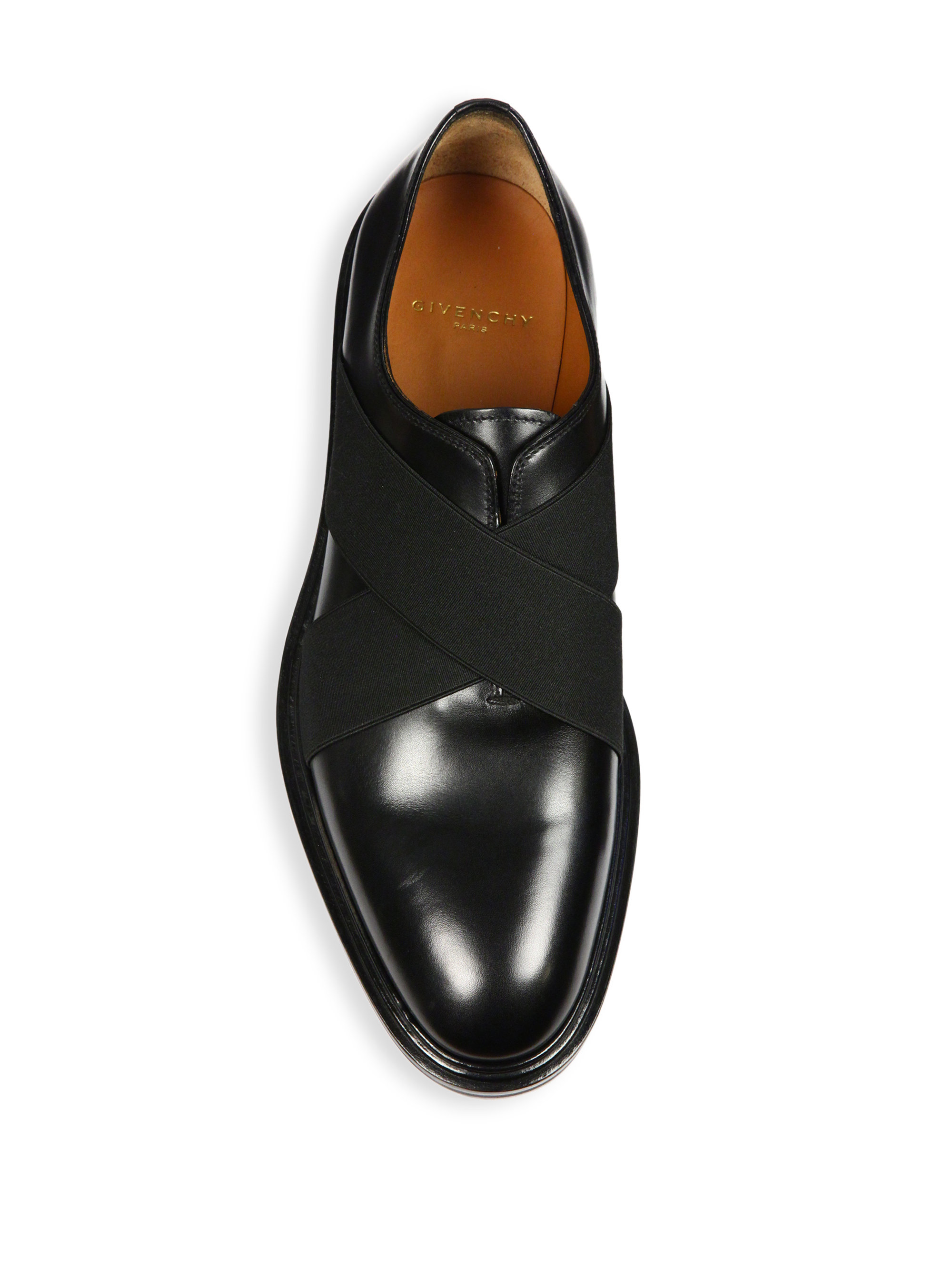 Lyst - Givenchy Elastic Strap Leather Loafers in Black for Men