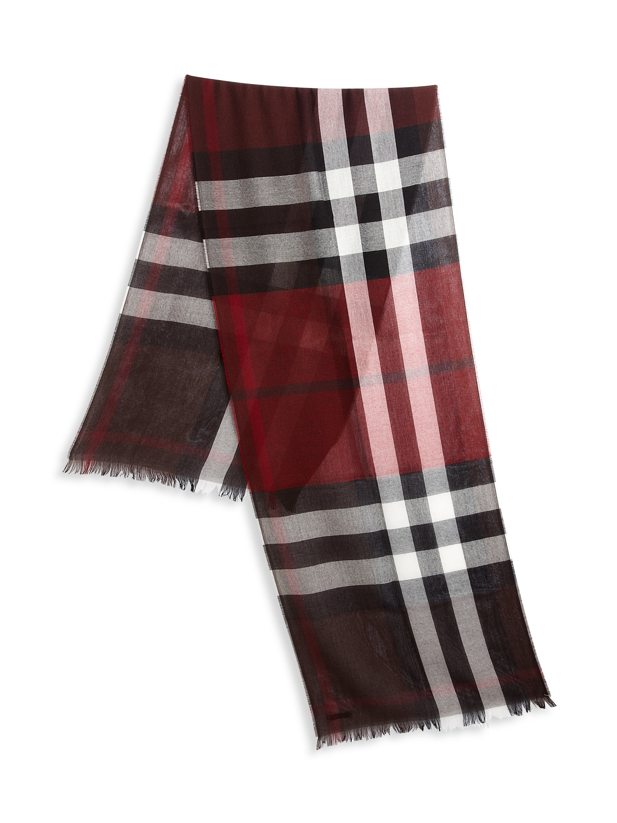Burberry Lightweight Plaid Scarf in Red Lyst