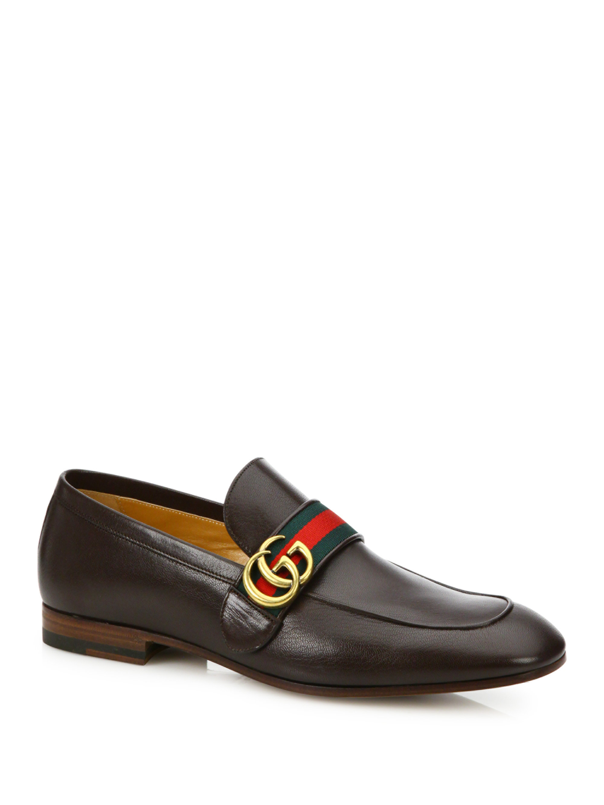 Gucci Revolt Gg Leather Loafers in Brown for Men | Lyst