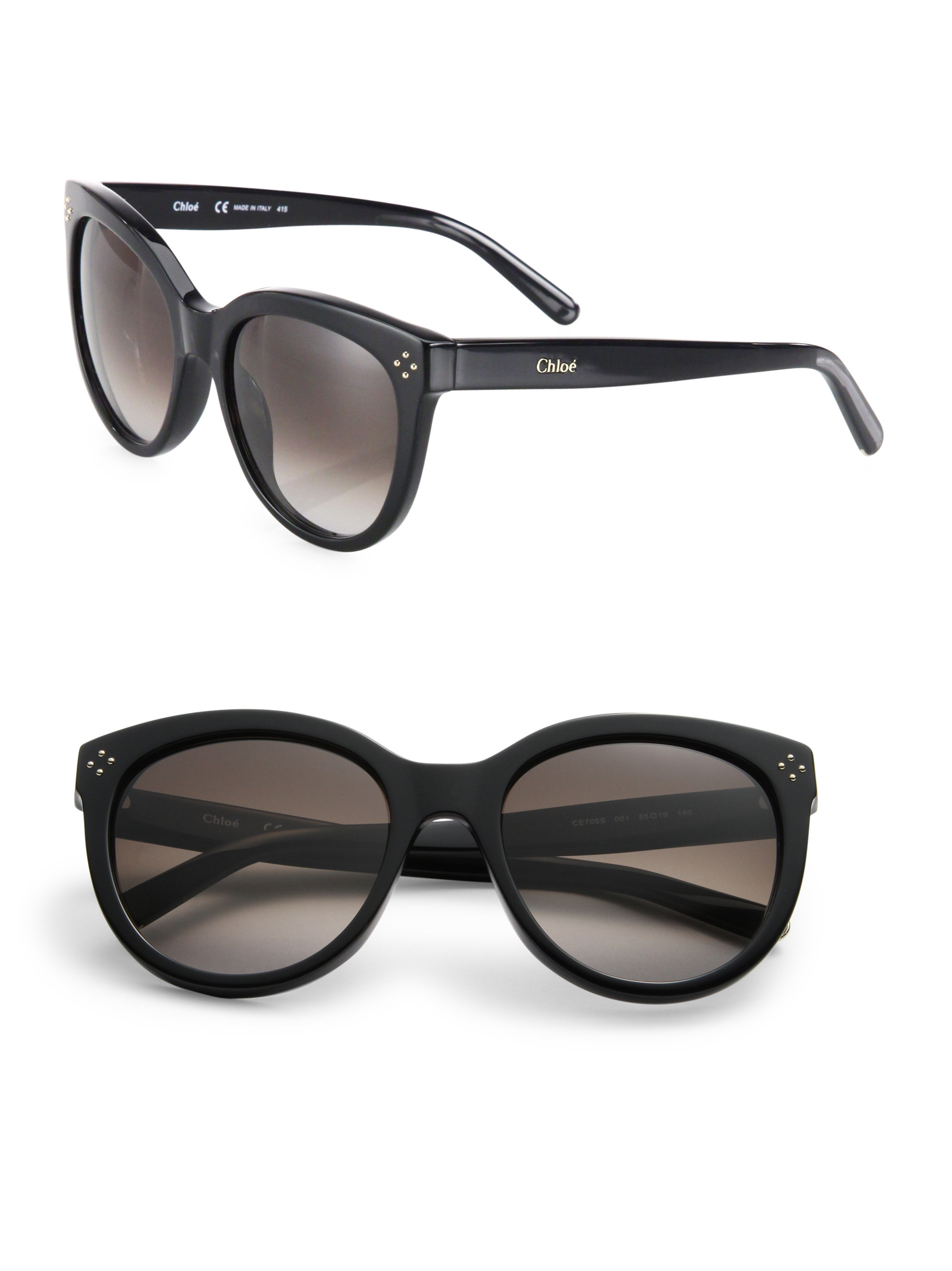 Chloé Boxwood 55mm Cat's-eye Sunglasses in Black | Lyst