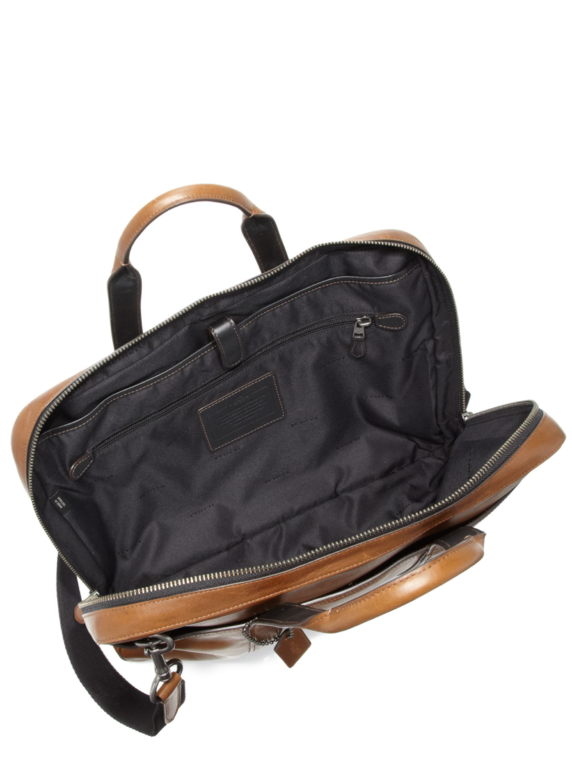 Lyst - Coach Leather Shoulder Bag in Brown for Men