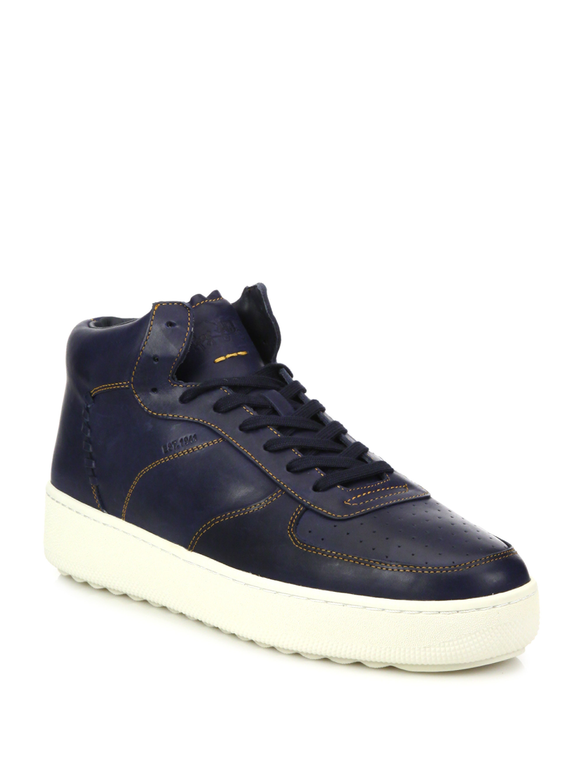 Lyst - Coach 1941 Patchwork Leather High-top Sneakers in Blue for Men
