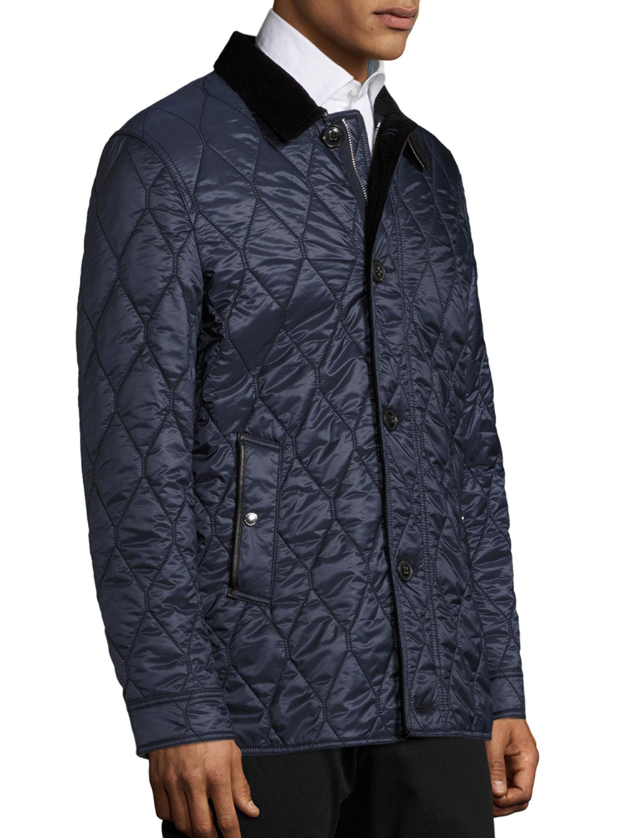 Lyst - Burberry Gransworth Quilted Jacket in Blue for Men