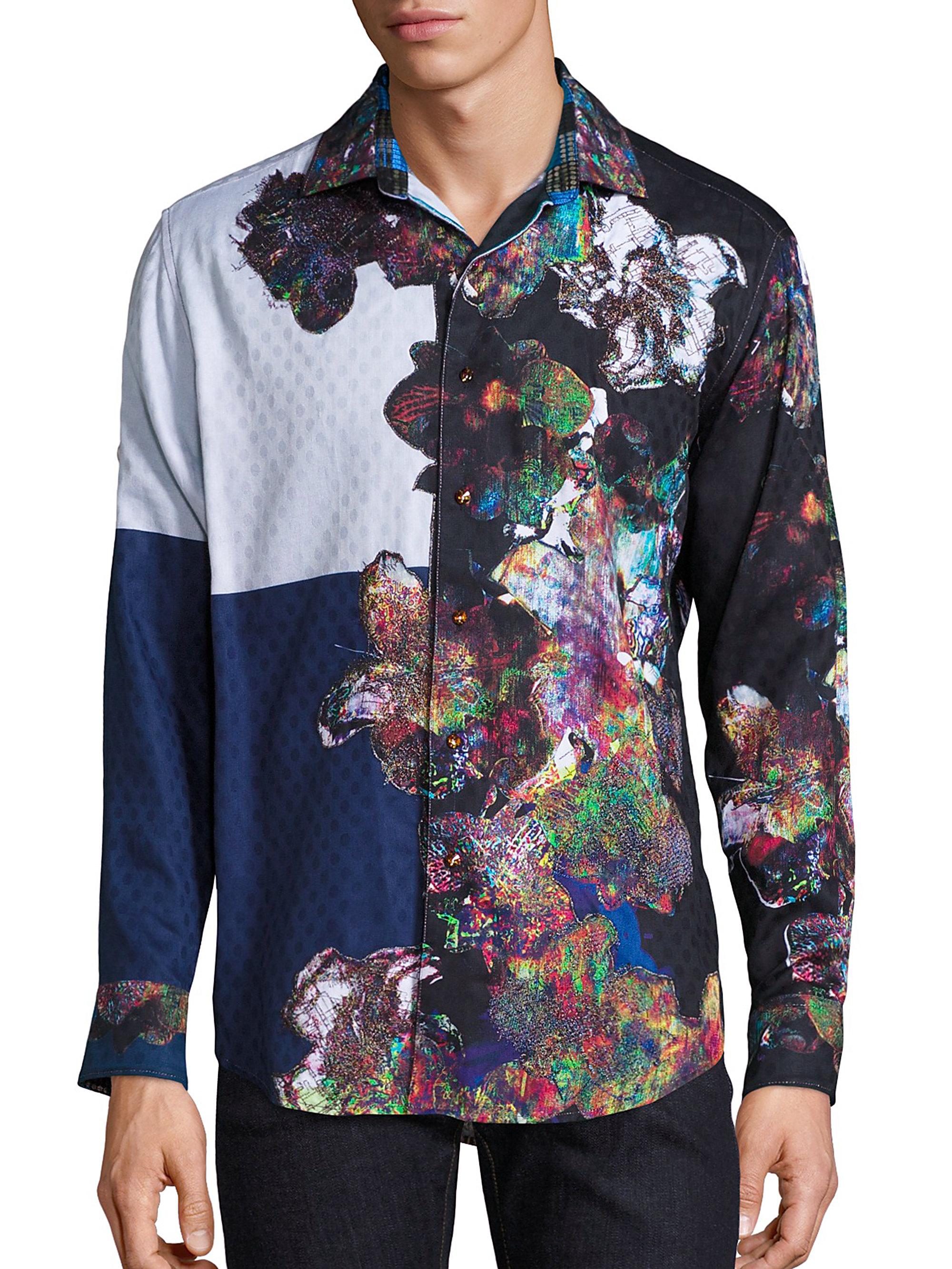 Lyst - Robert Graham Magical Wings Floral Embroidery Shirt in Blue for Men