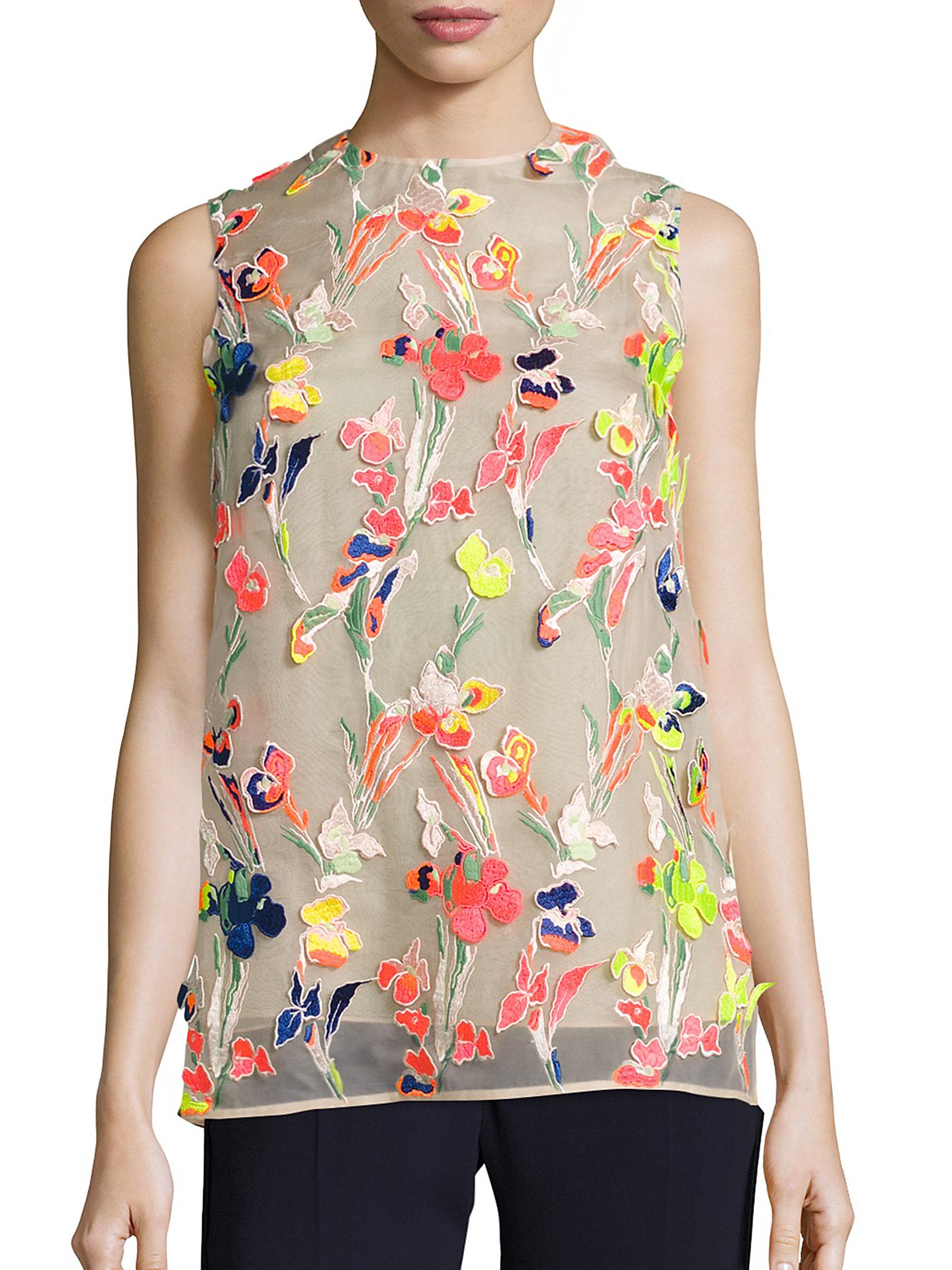 Lyst - Jason wu Floral Embroidered Blouse in Pink