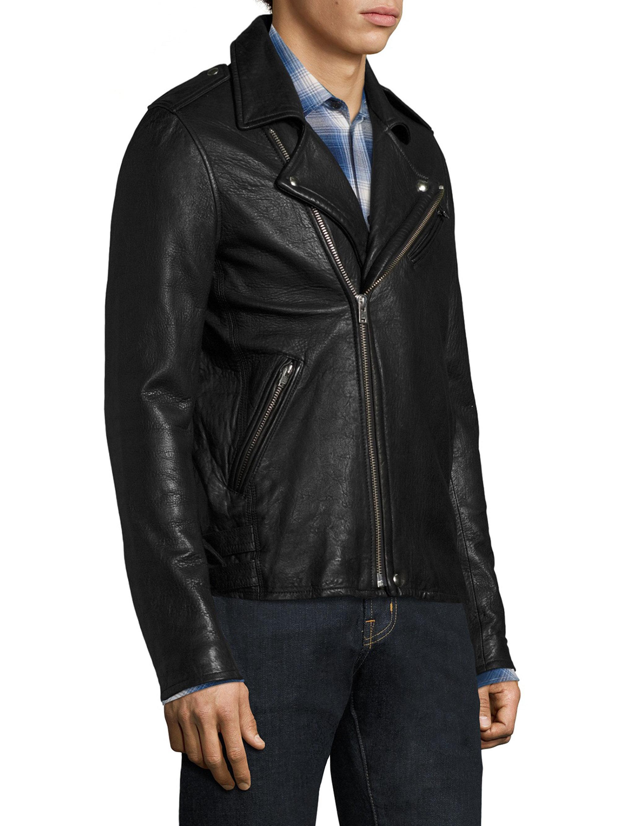 Lyst - IRO Zip Front Lambskin Leather Jacket in Black for Men