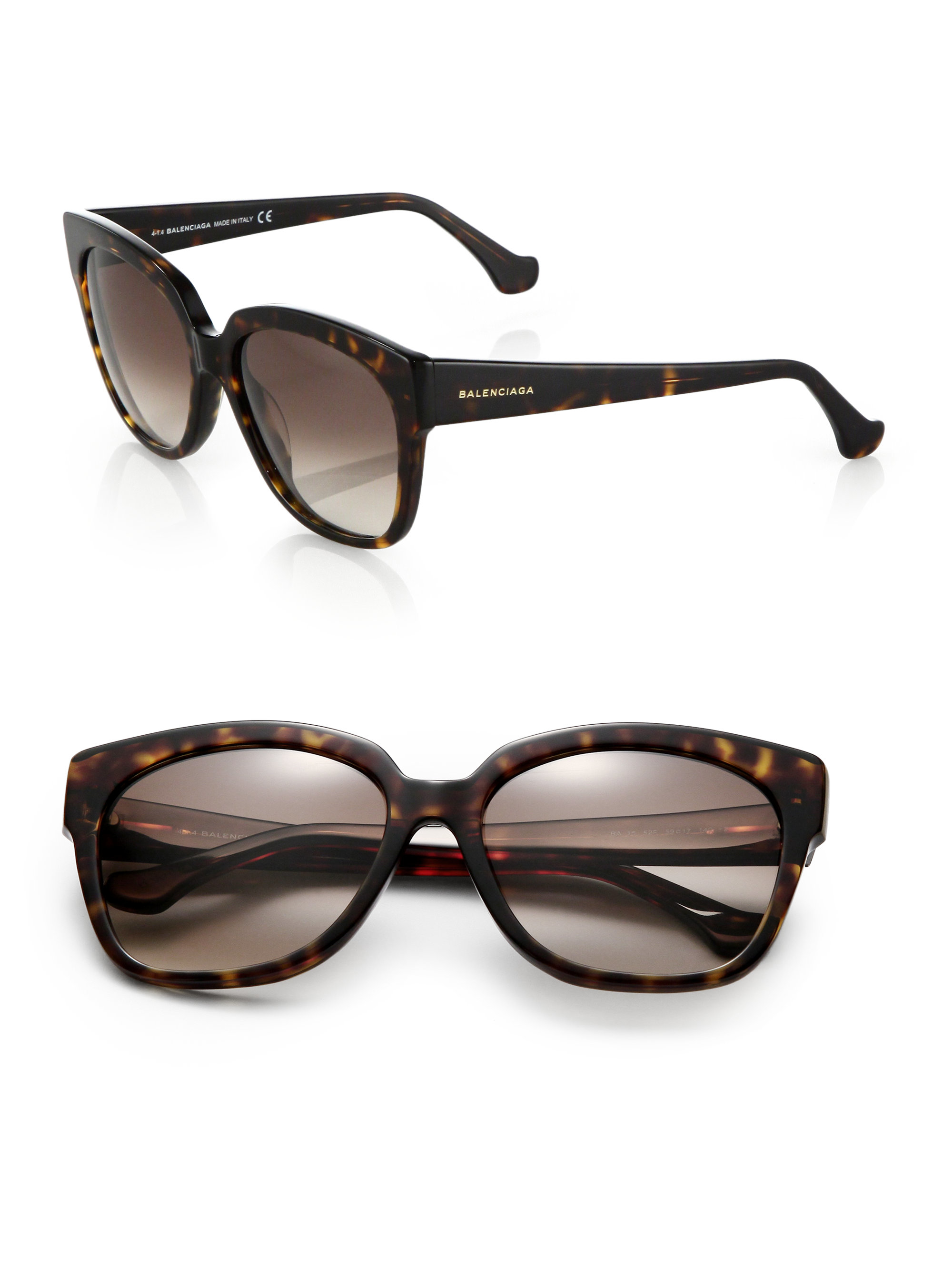 Balenciaga 59mm Tortoiseshell Acetate Square Sunglasses in Brown | Lyst