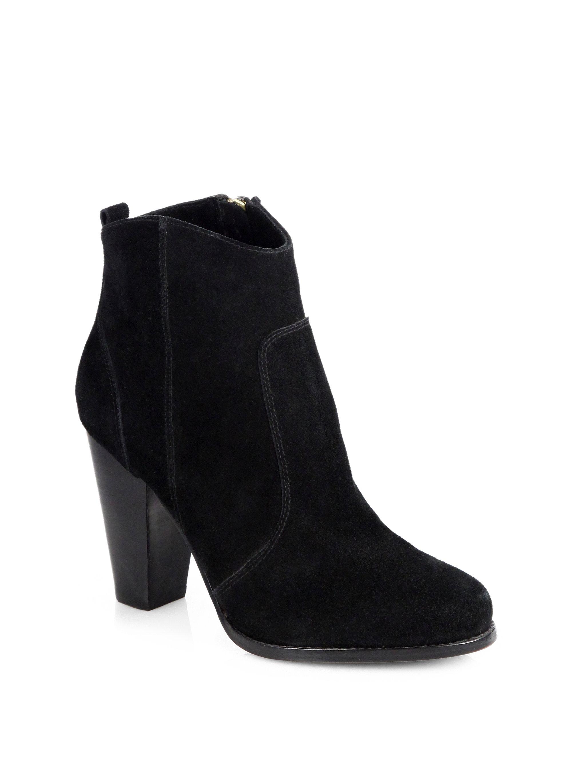 Joie Dalton Suede Ankle Boots in Black - Save 60% | Lyst