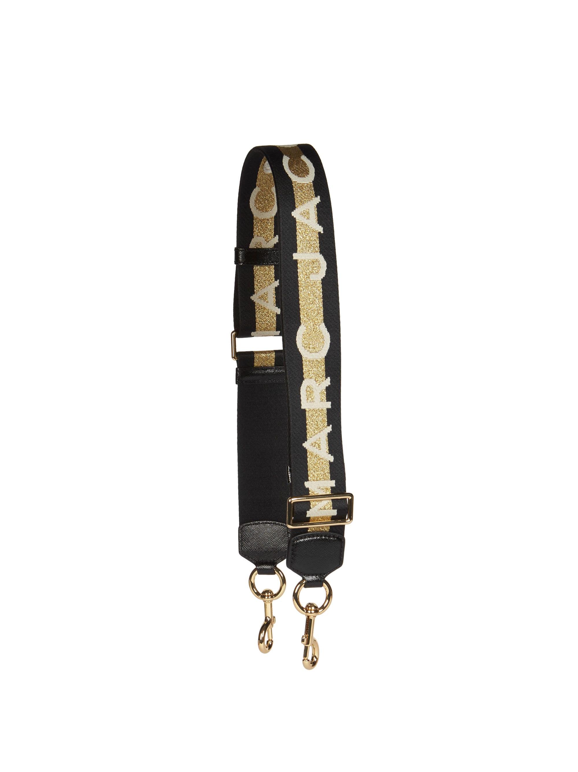 Lyst - Marc Jacobs Women's Logo Webbing Shoulder Strap - Gold Multi in ...