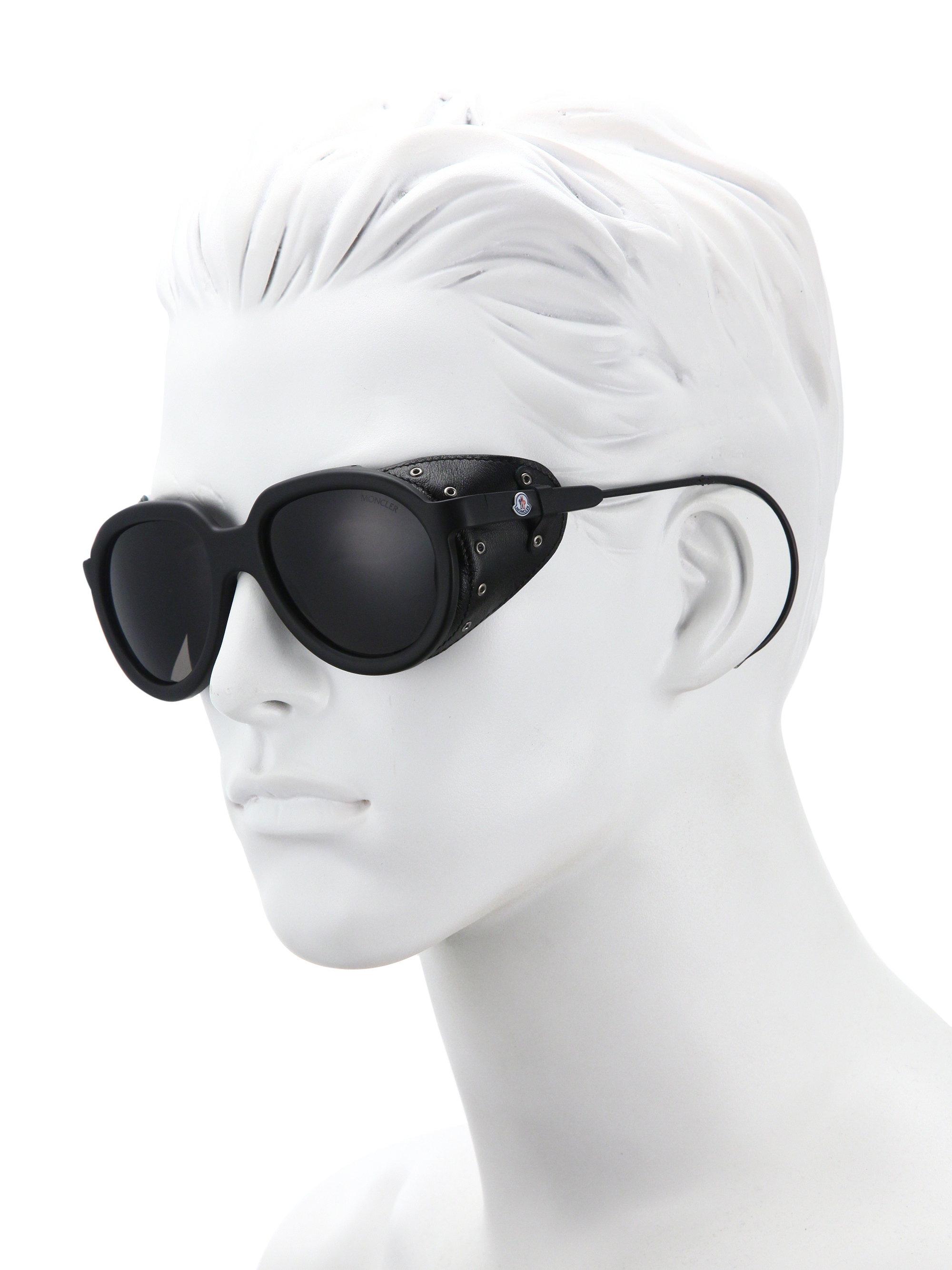 Lyst - Moncler Altitude 55mm Shield Sunglasses in Black for Men