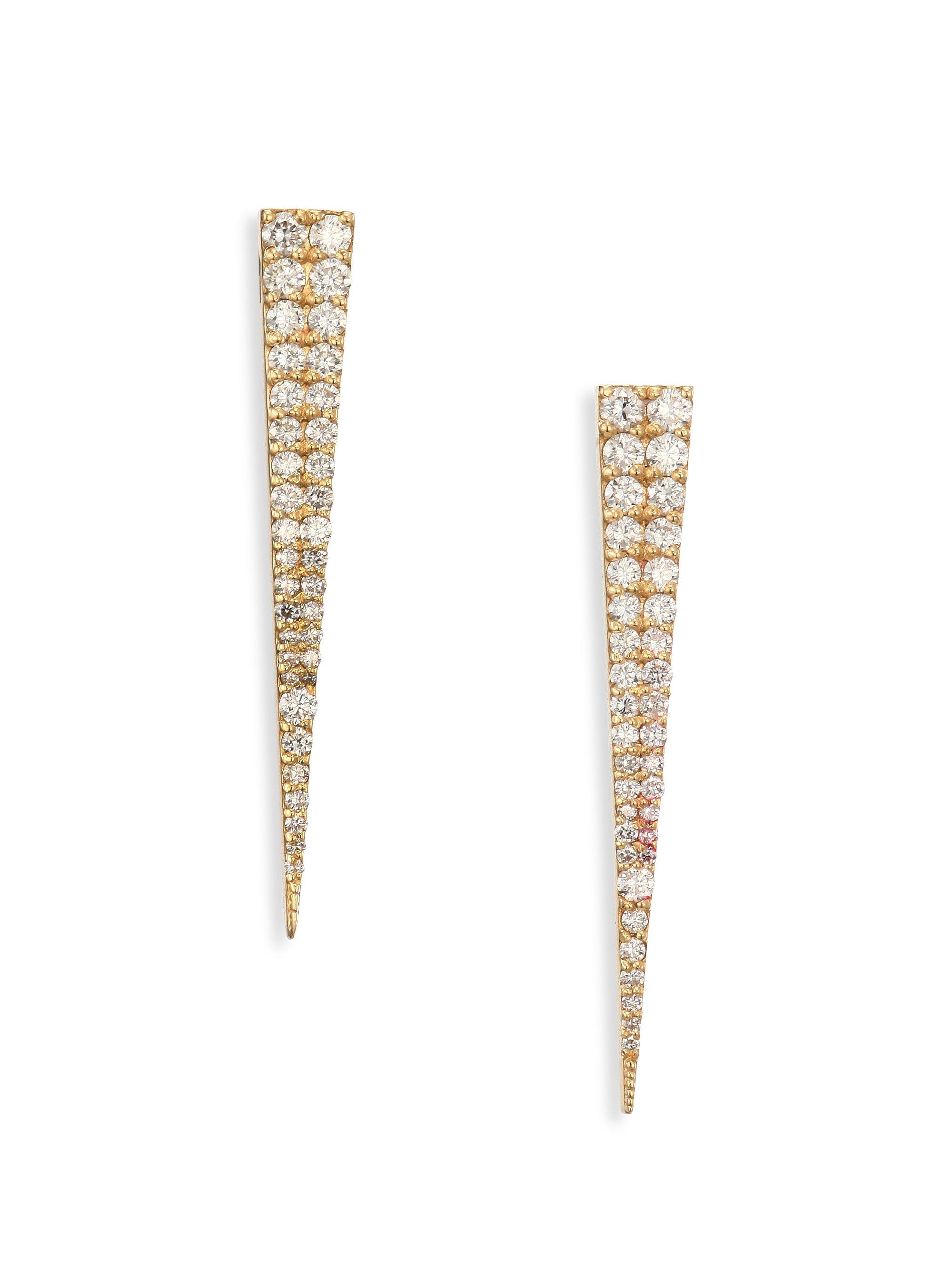 Lyst Lana Jewelry Expose Spike Diamond 14k Yellow Gold Stud Gallery