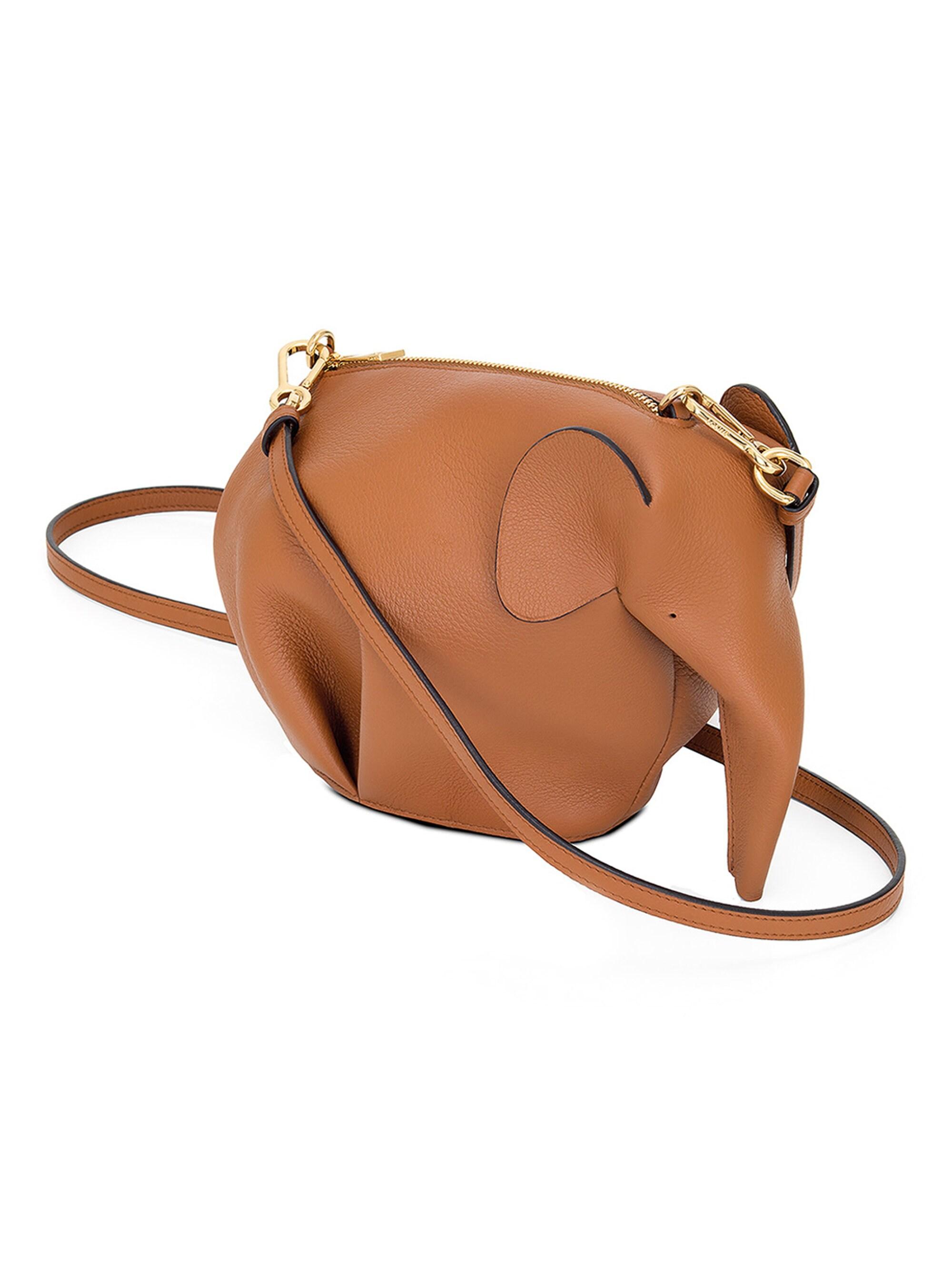 Loewe Elephant Mini Leather Shoulder Bag in Brown - Lyst