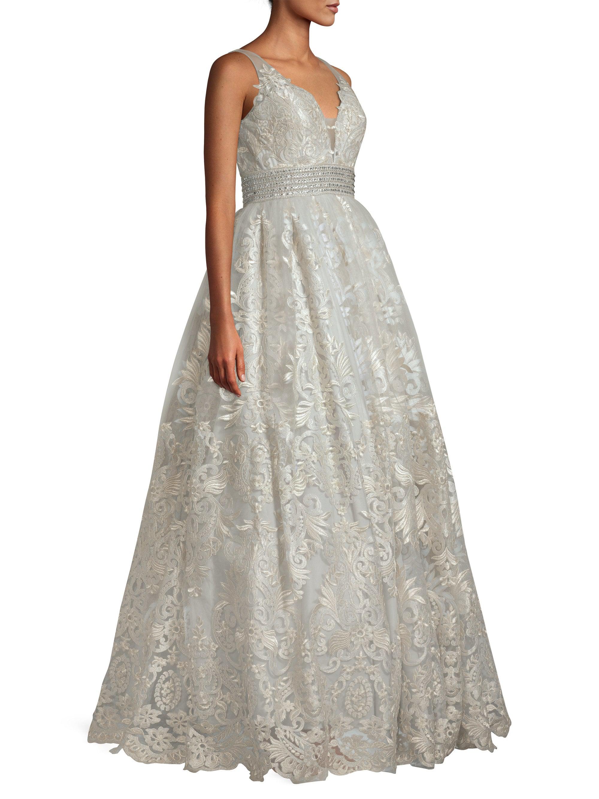 basix black label embroidered ball gown