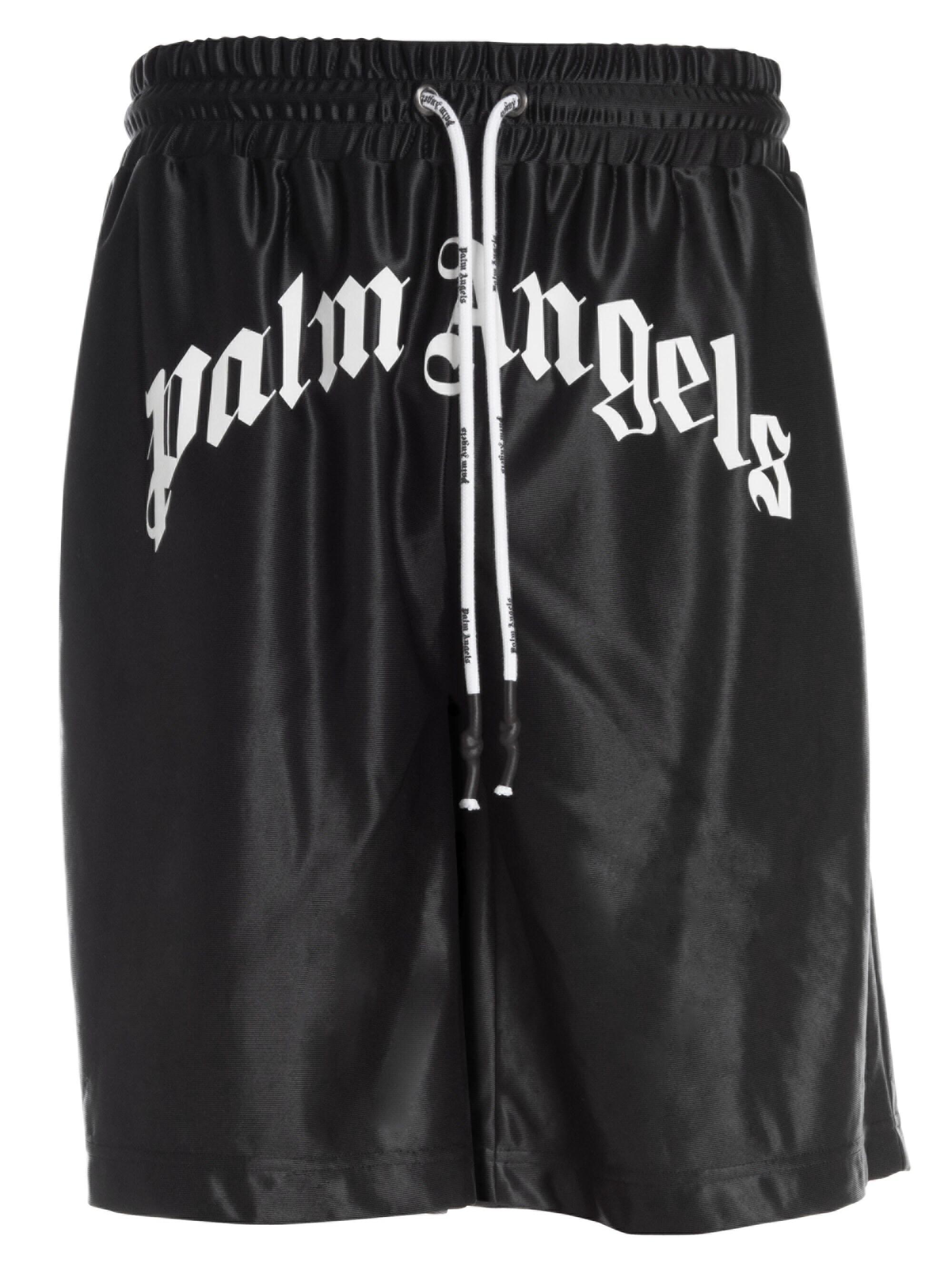 Palm Angels Logo Mesh Shorts in Black for Men - Lyst