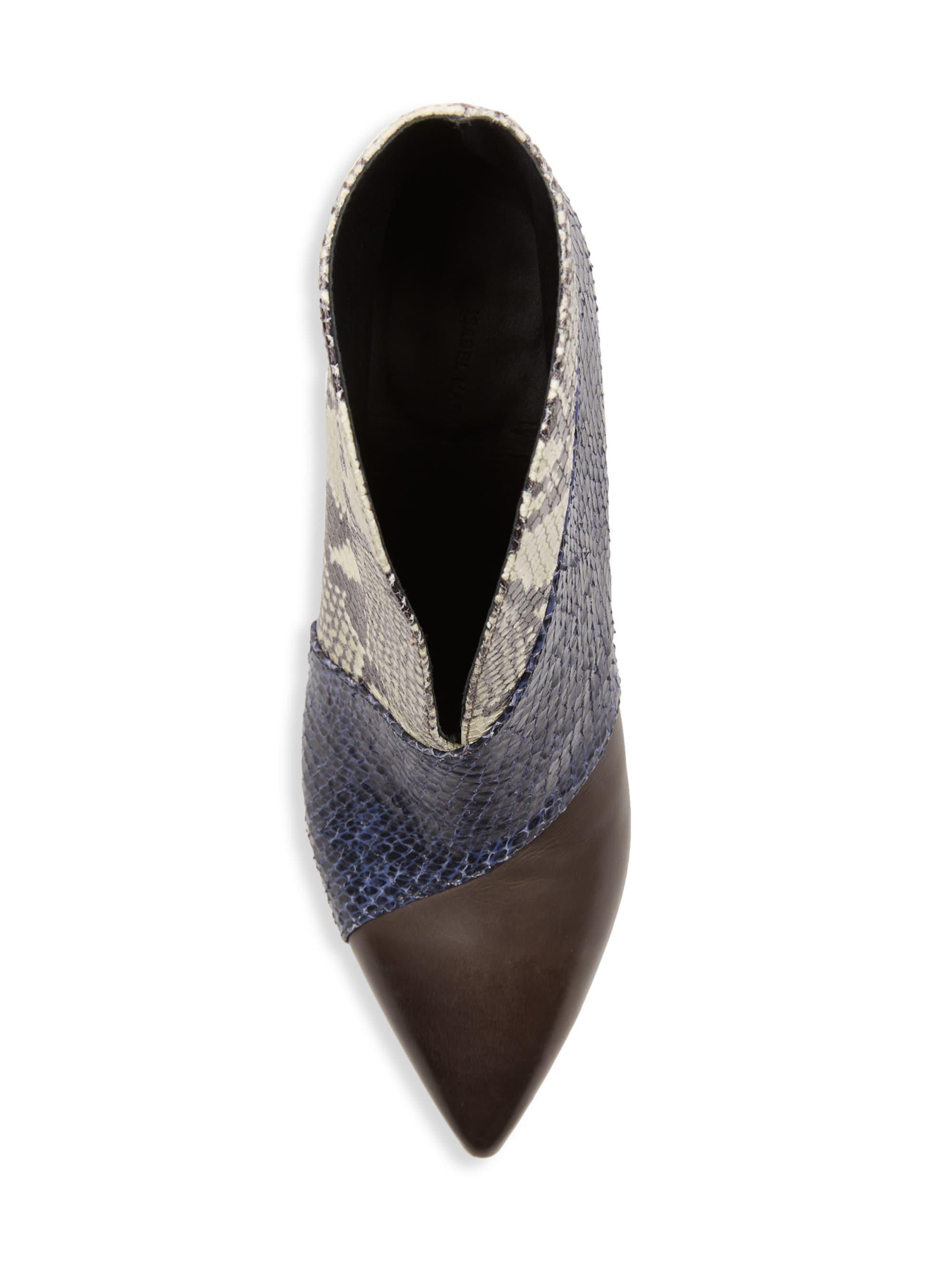 isabel marant snakeskin ankle boots