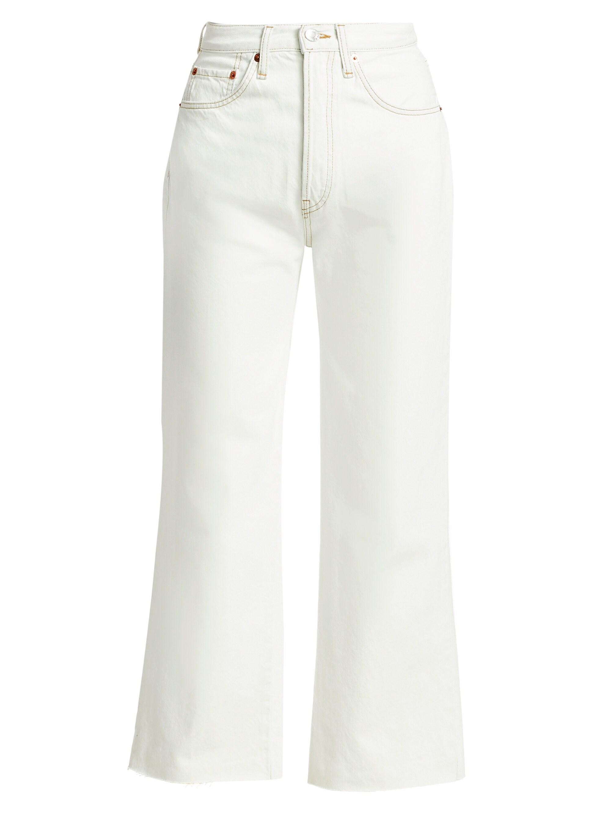 RE/DONE Highrise Wideleg Crop Flare Jeans in White Lyst