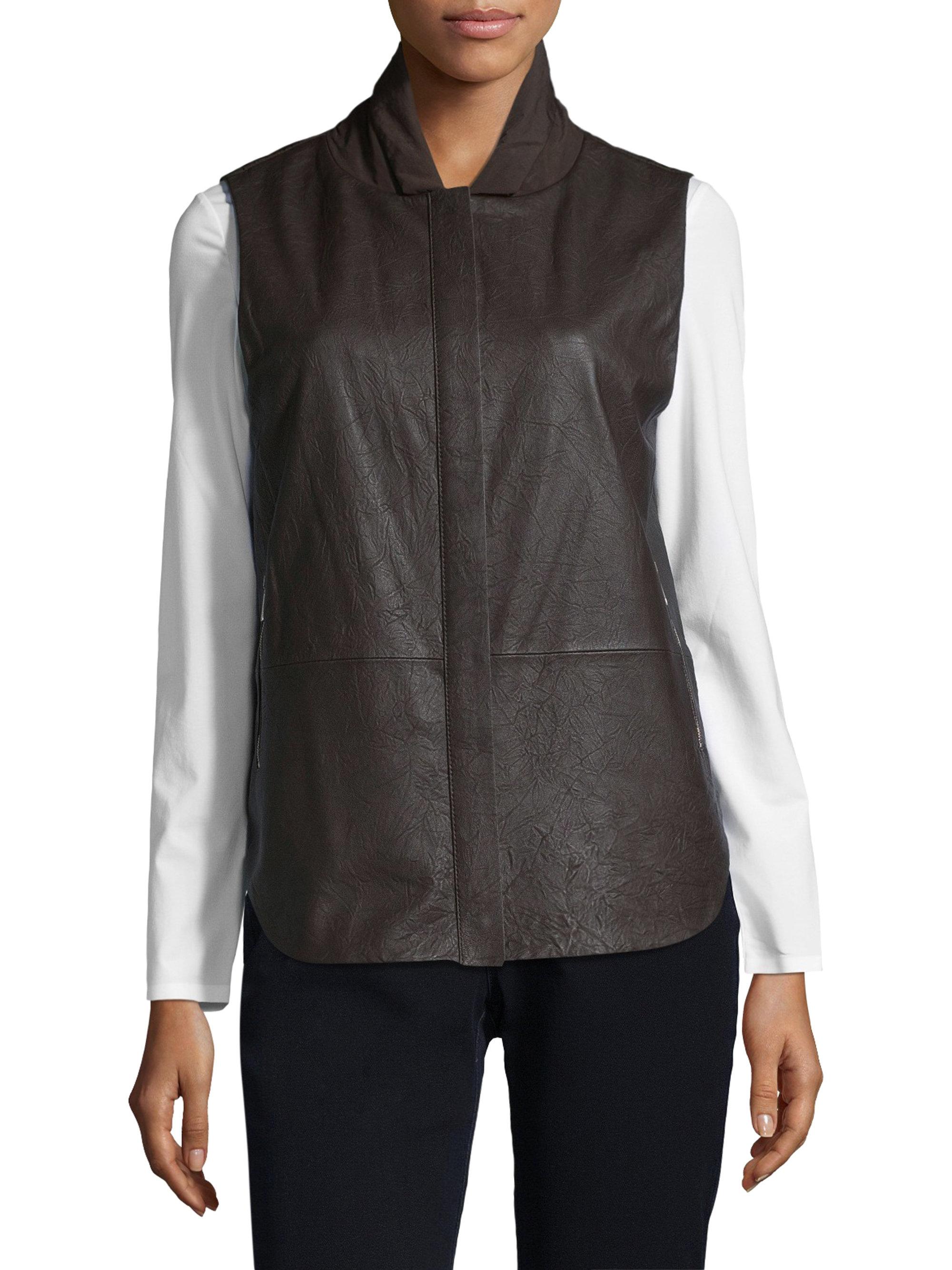Lafayette 148 New York Leather Kaelyn Vest Lyst