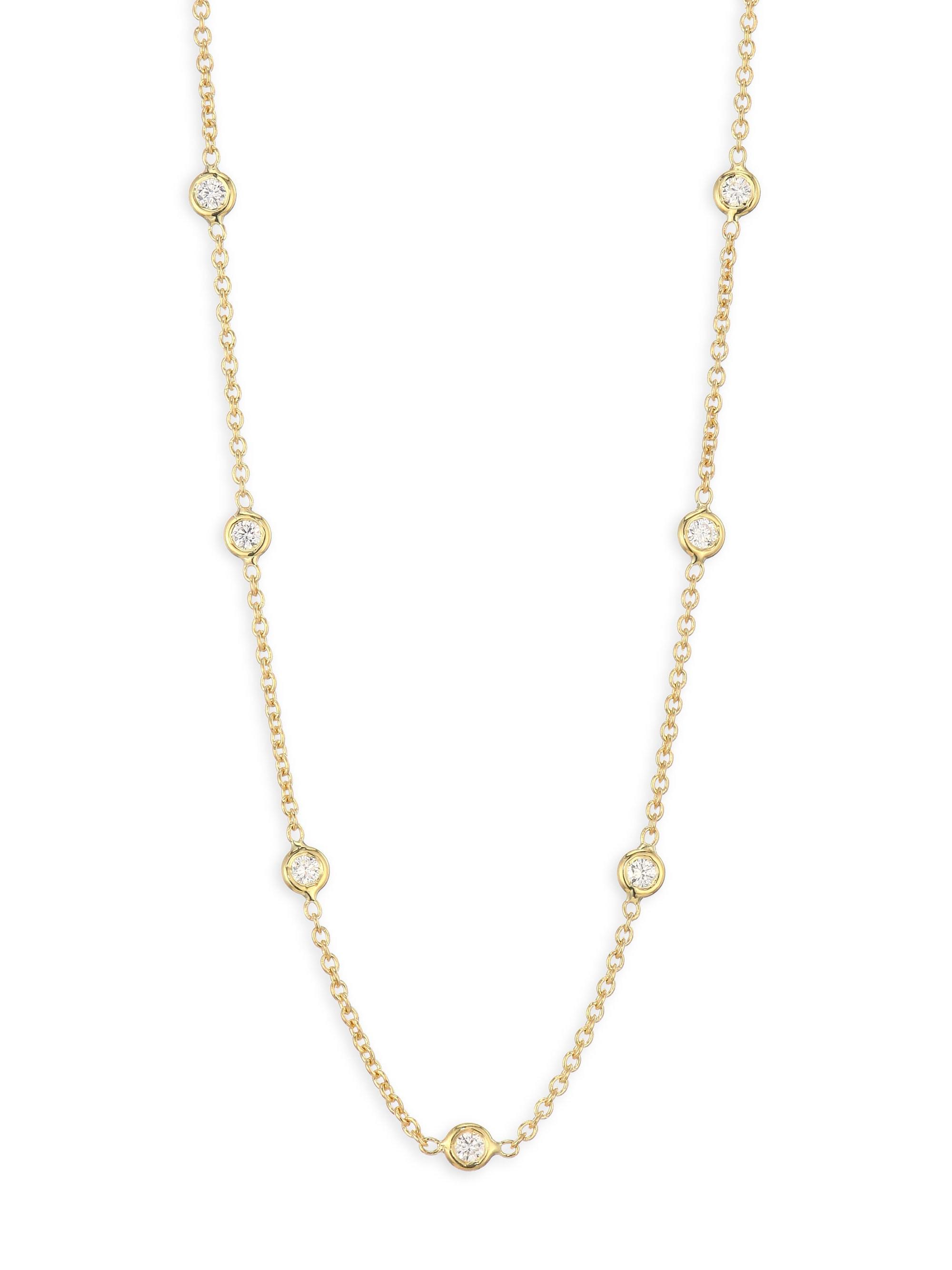 Roberto Coin 18k Yellow Gold & Diamond Station Necklace - Yellow Gold