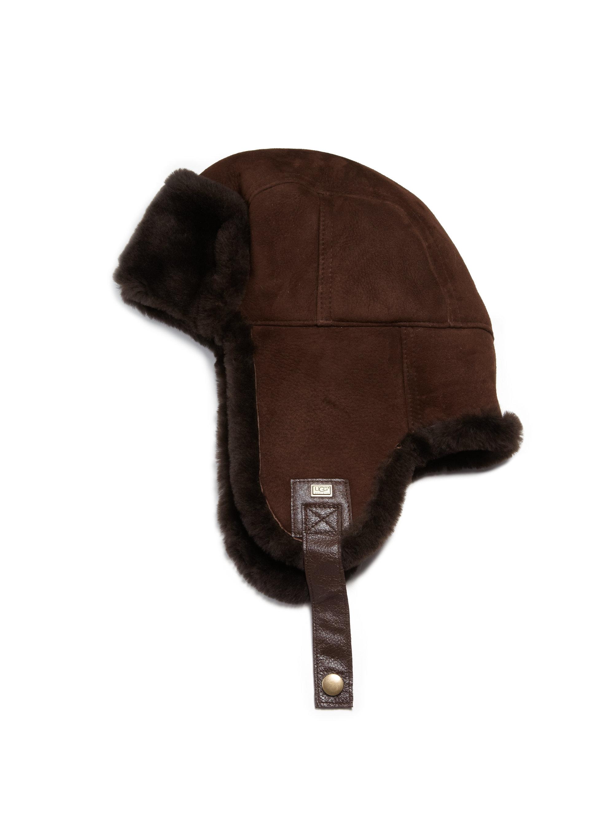 UGG Sheepskin Stoneman Trapper Hat in Brown for Men Lyst