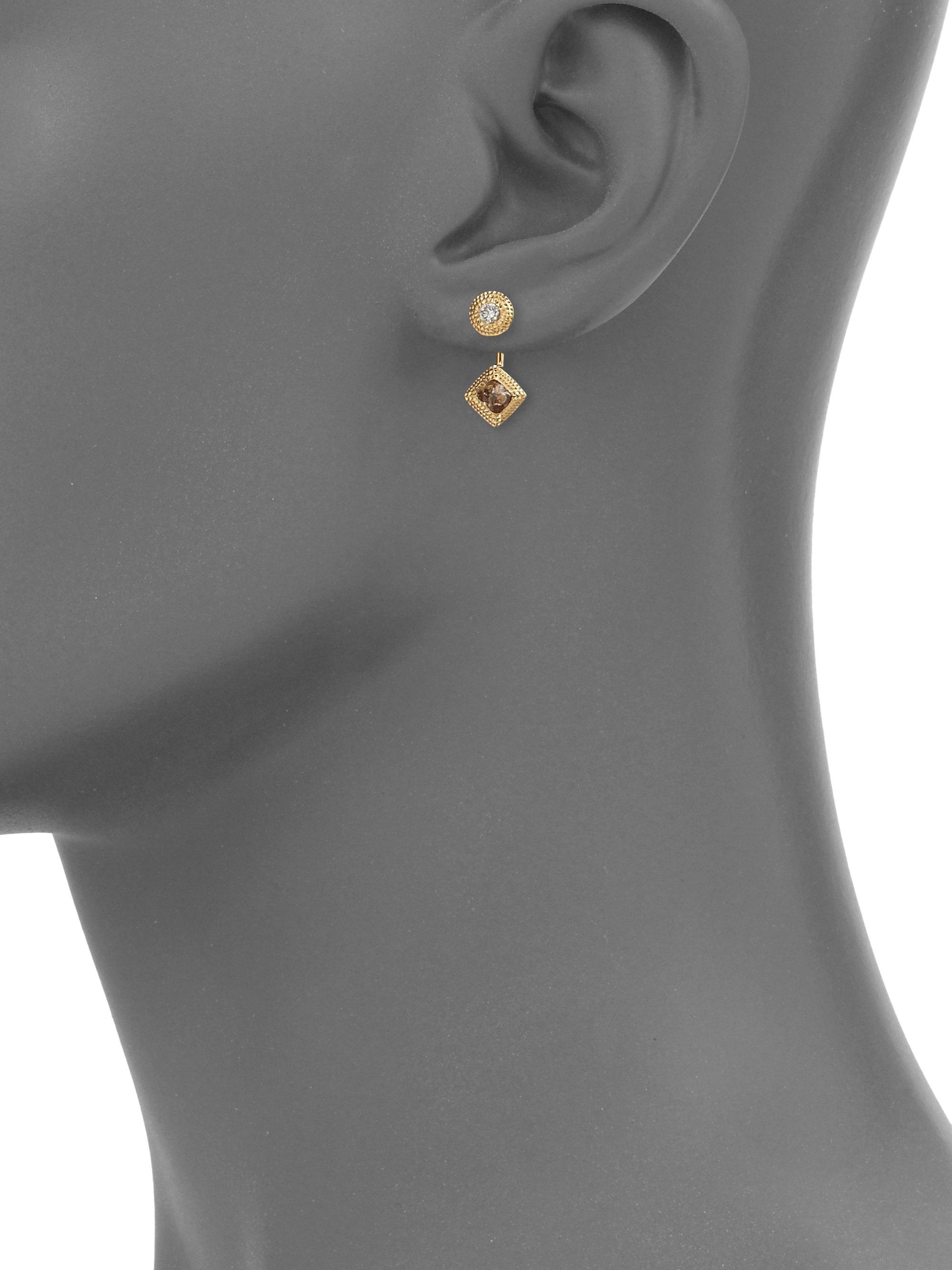 Lyst De Beers Talisman Essence Diamond 18k Yellow Gold Drop View Fullscreen