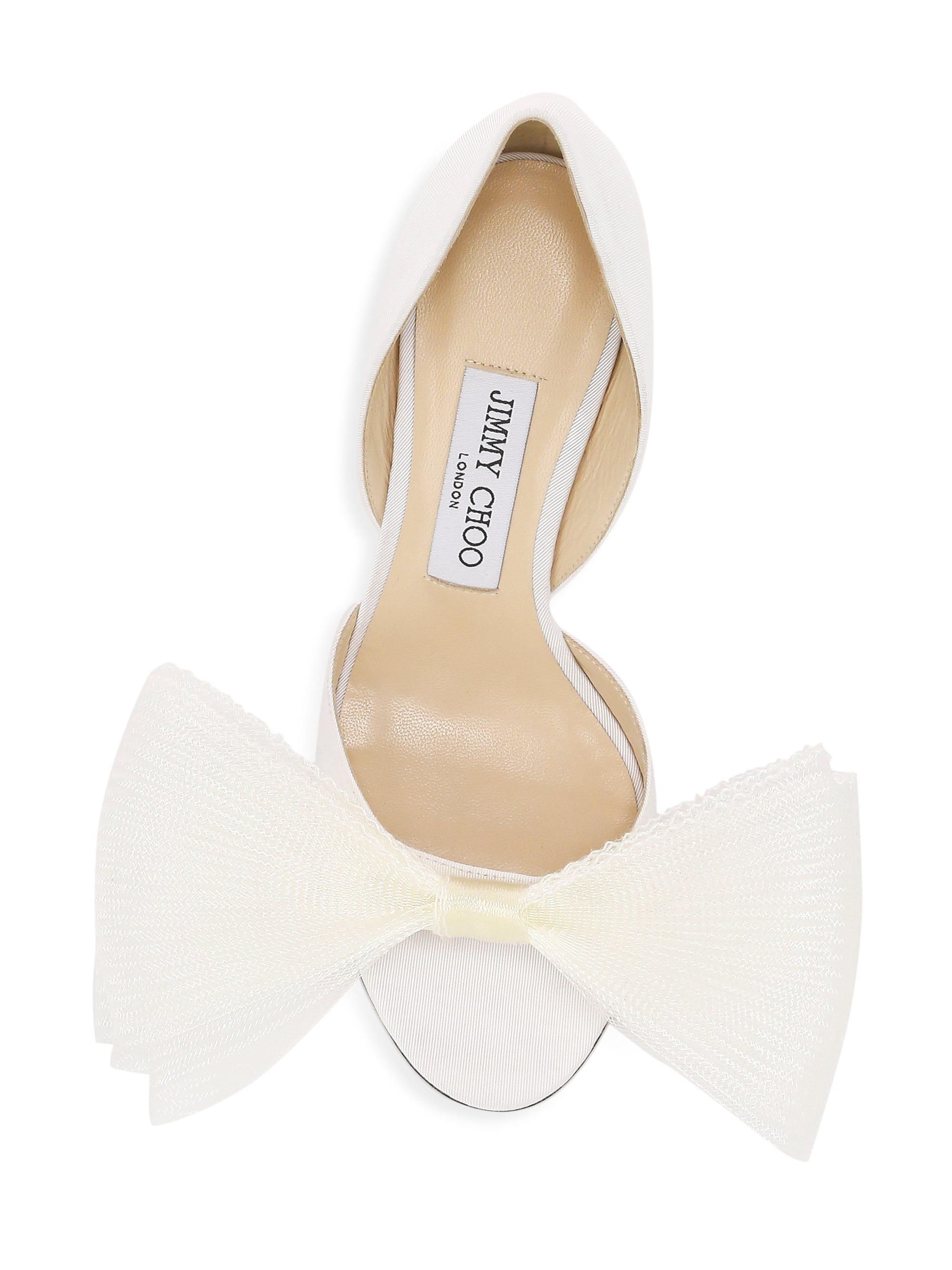 Jimmy Choo Adesu Tulle Bow Pumps in White - Lyst
