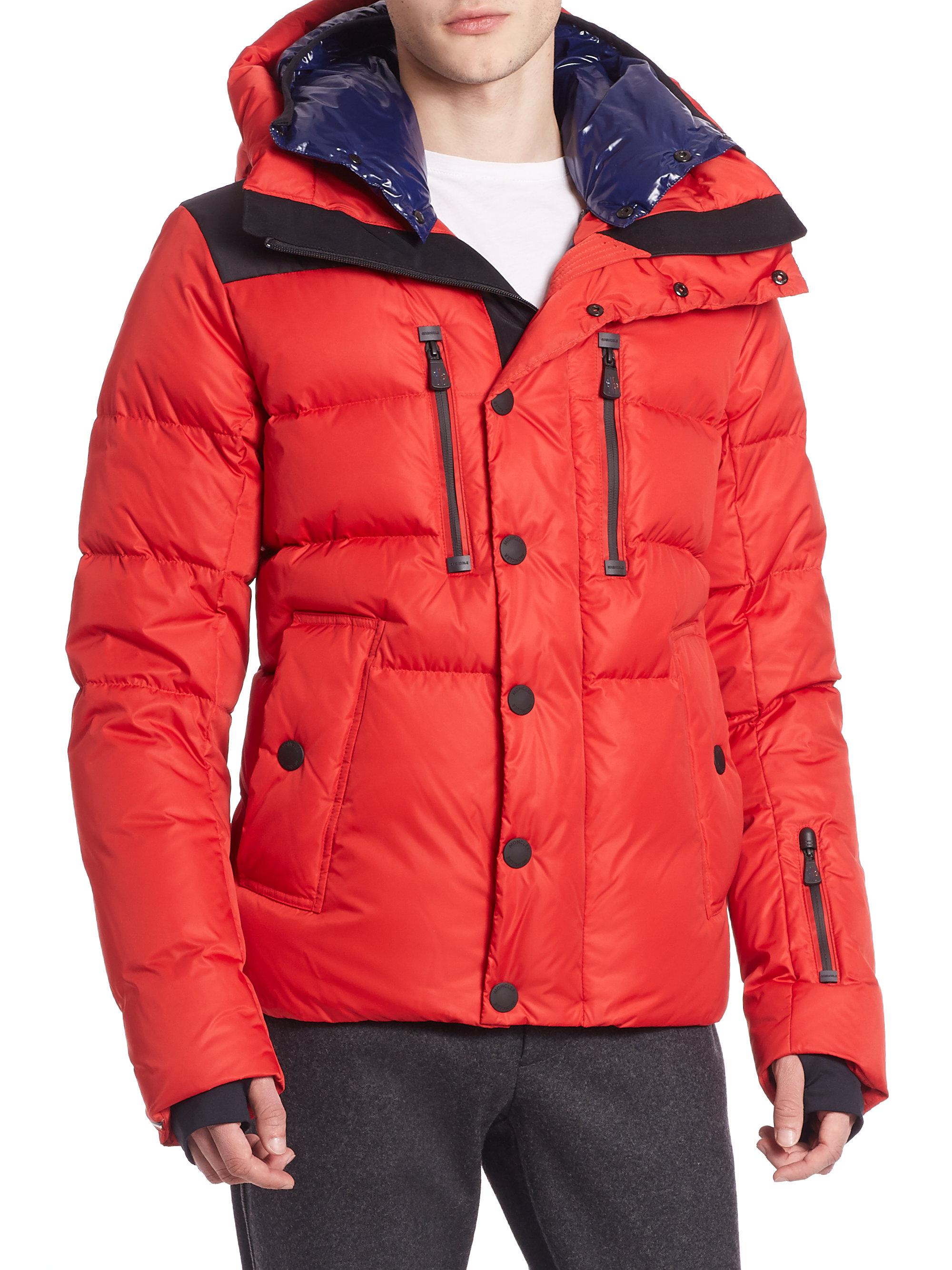 Lyst - Moncler Hooded Puffer Down Jacket in Red for Men