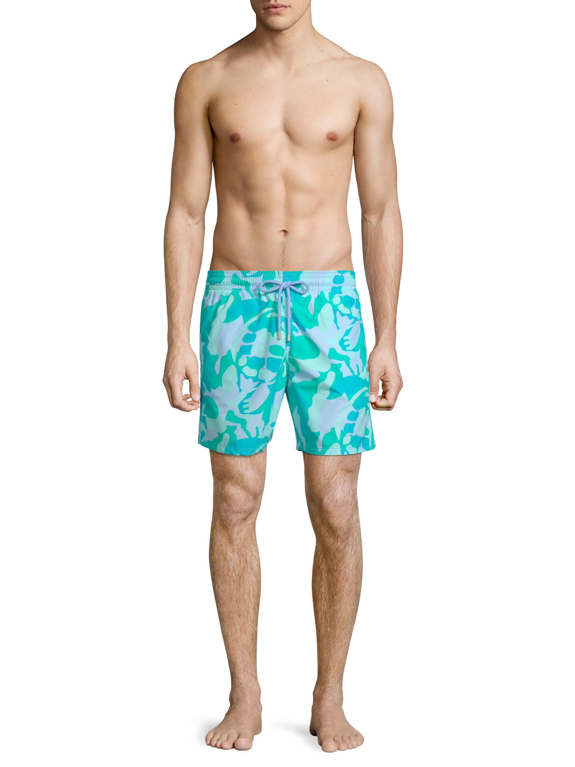 Lyst Vilebrequin Camouflage Turtle Swim Trunks In Blue For Men