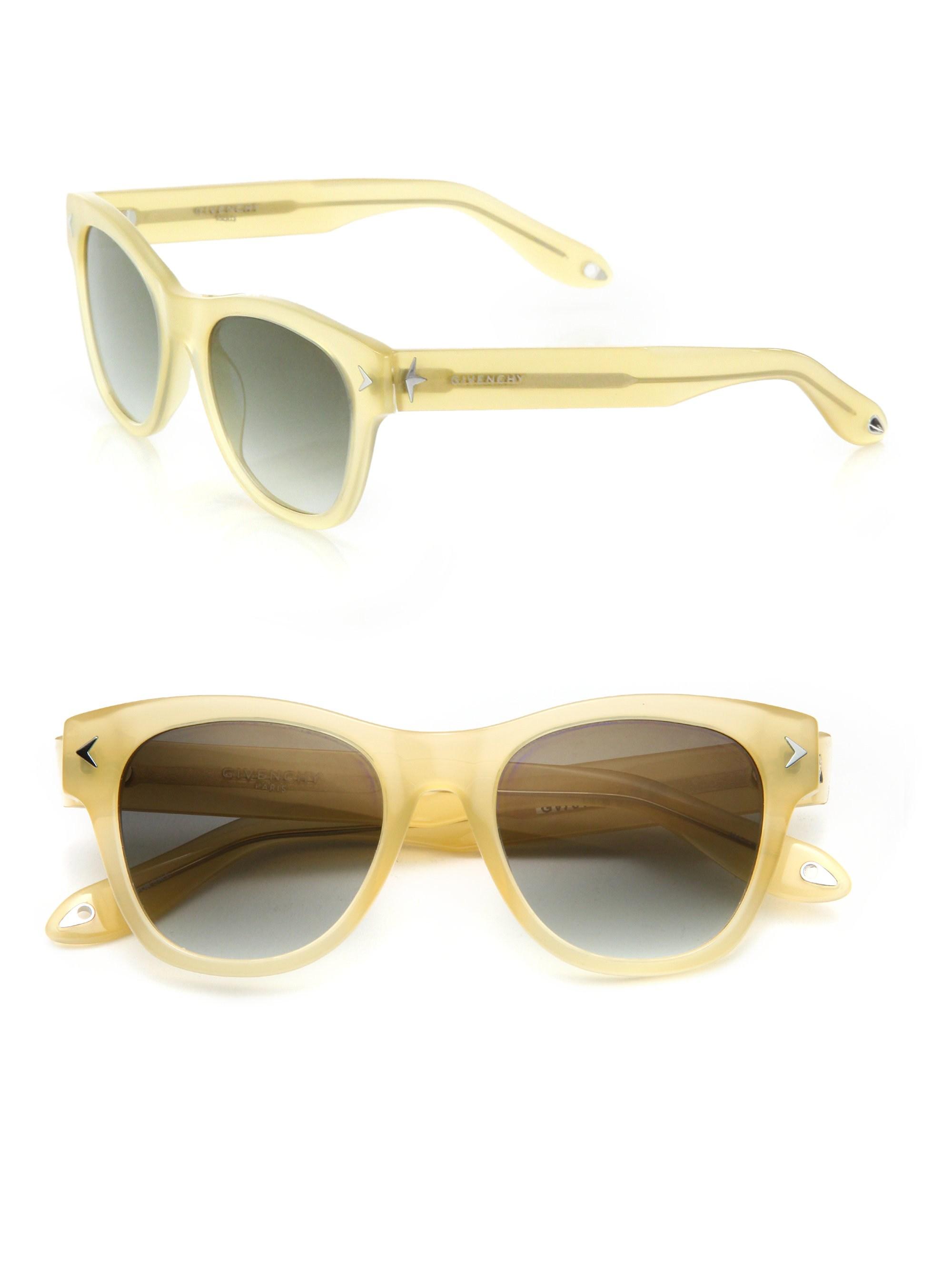 Lyst - Givenchy 21mm Star-detail Rectangular Sunglasses in Yellow