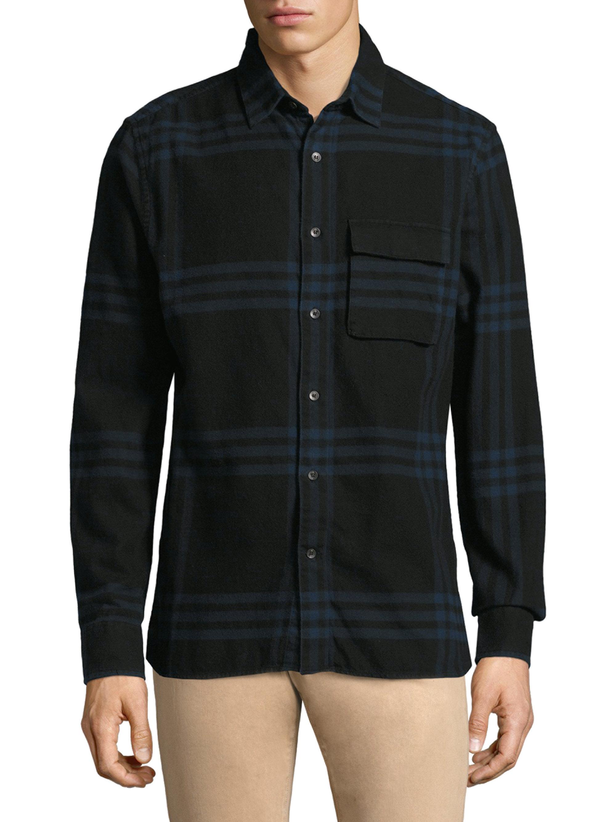Lyst - Joe'S Bellowed Plaid Long-sleeve Cotton Shirt in Black for Men