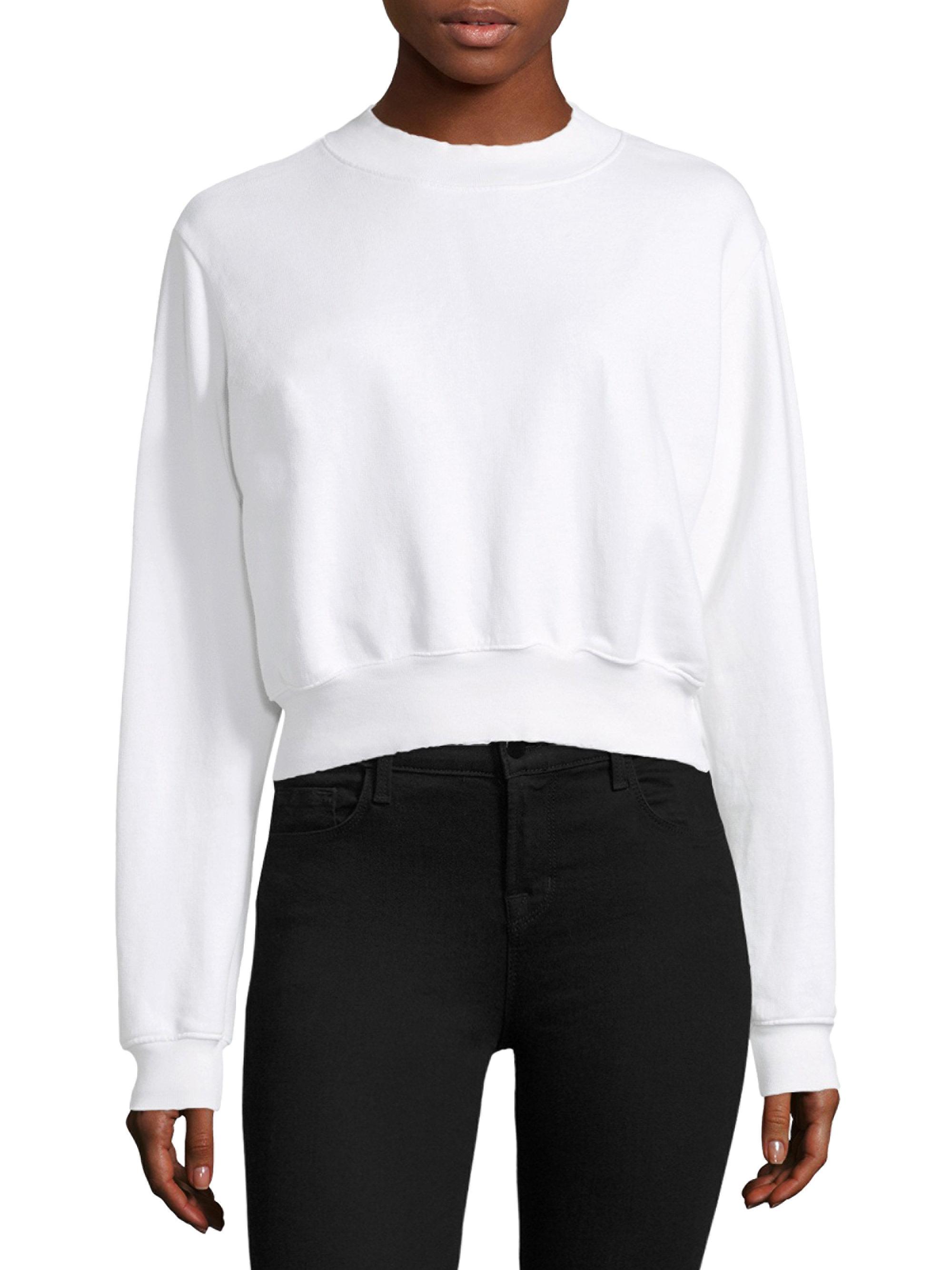Lyst - Cotton Citizen Milan Cropped Crewneck Sweatshirt in White