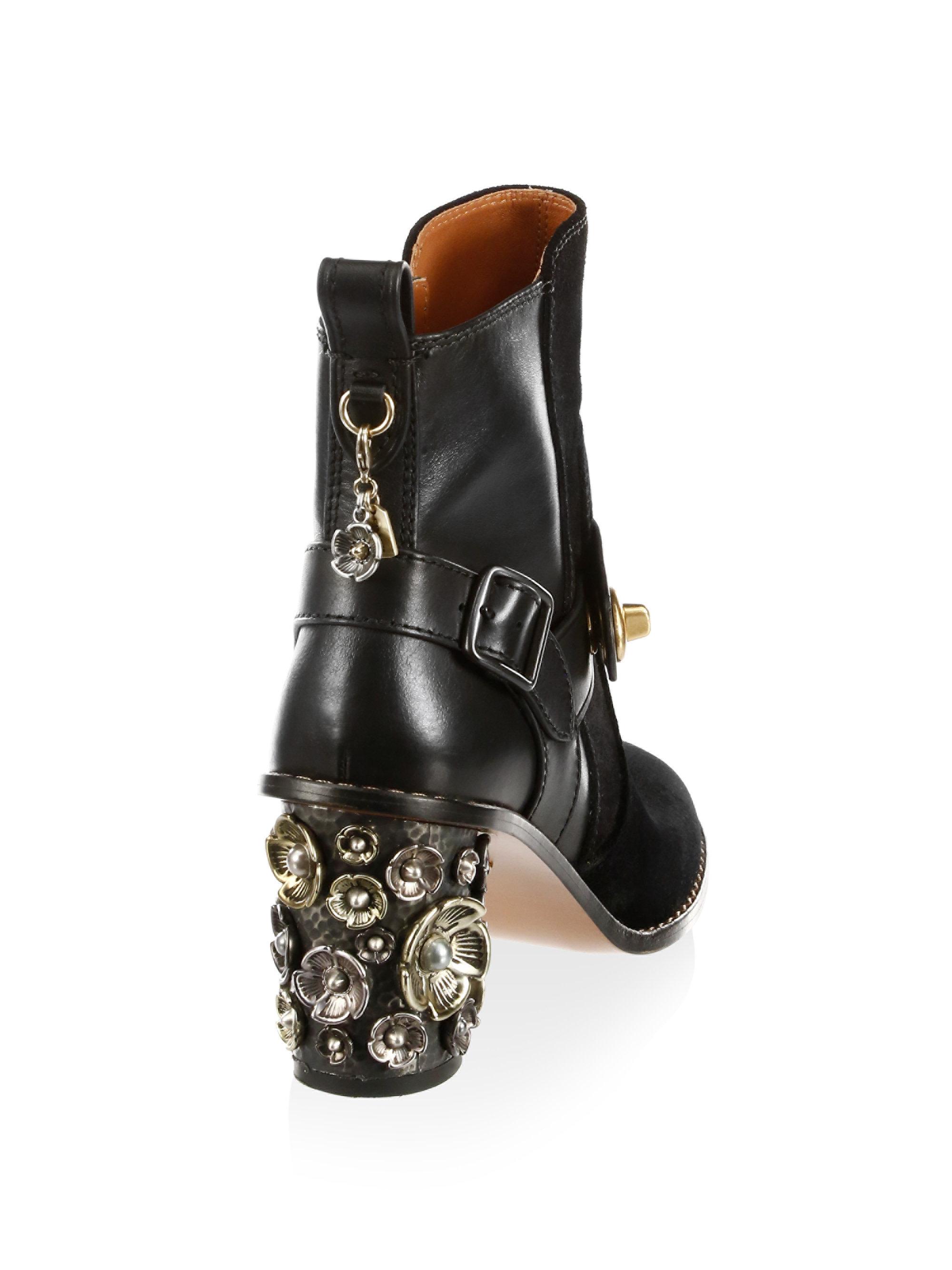 moto bootie heel