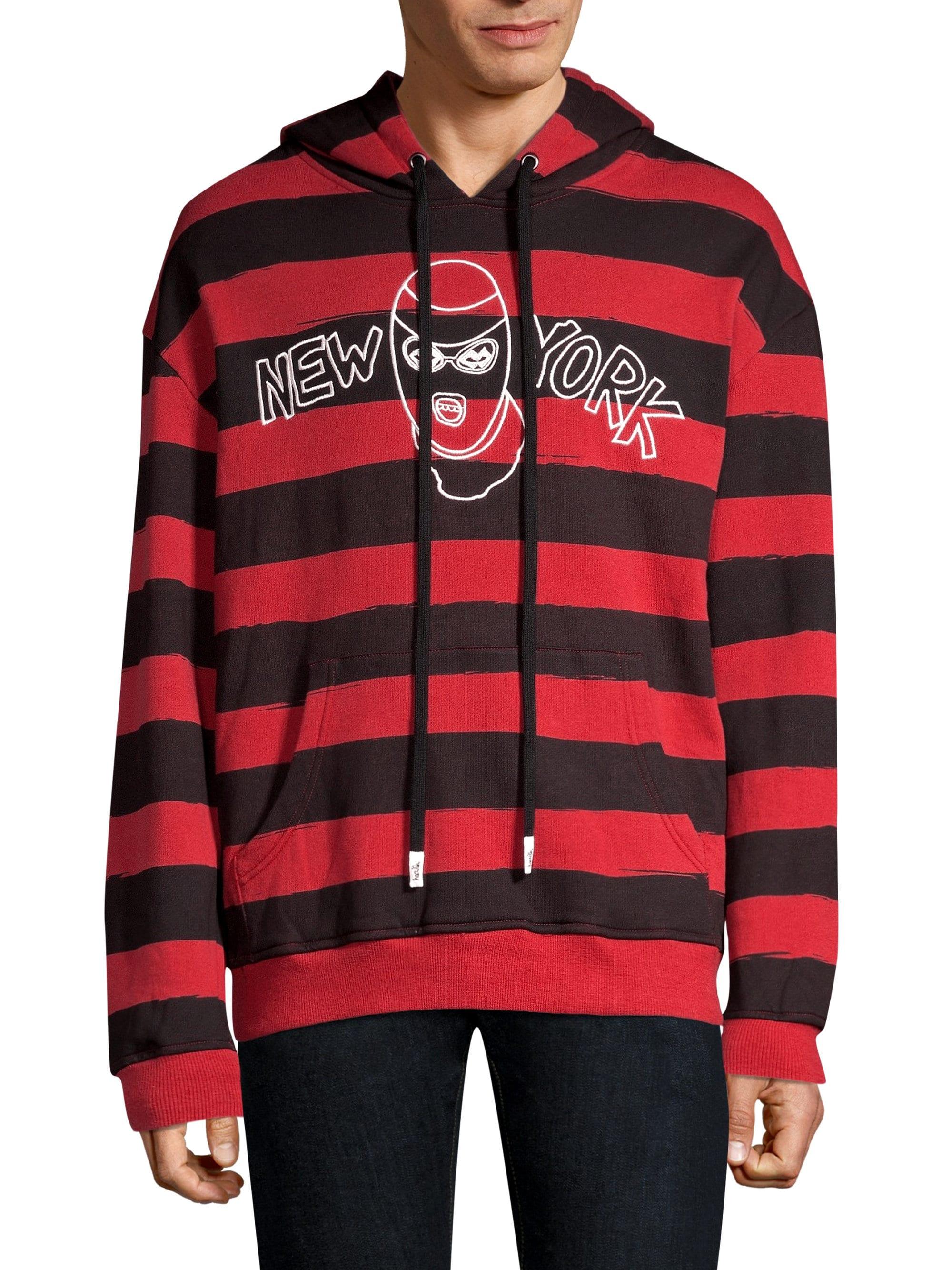 Lyst - Haculla Men's New York Robber Hoodie - Black Red Stripe - Size ...