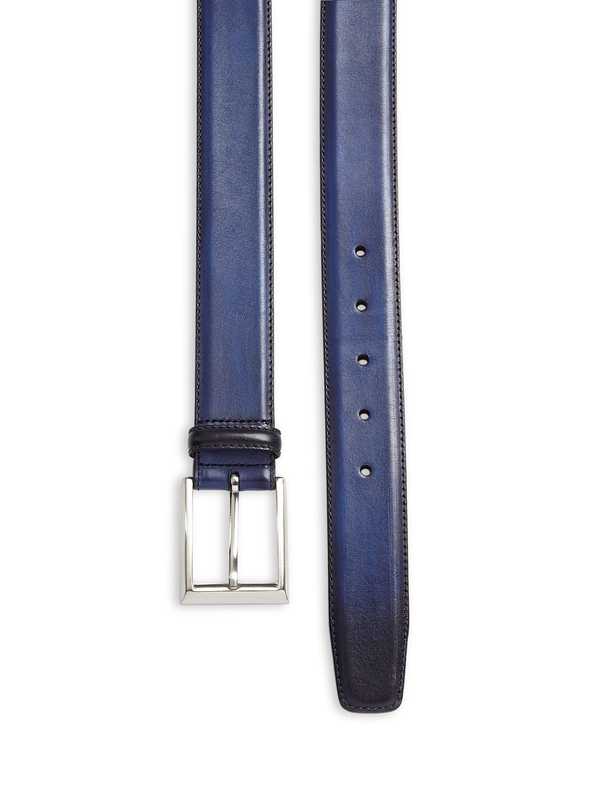 Saks Fifth Avenue Men&#39;s Collection By Magnanni Leather Buckle Belt - Ocean in Blue for Men - Lyst